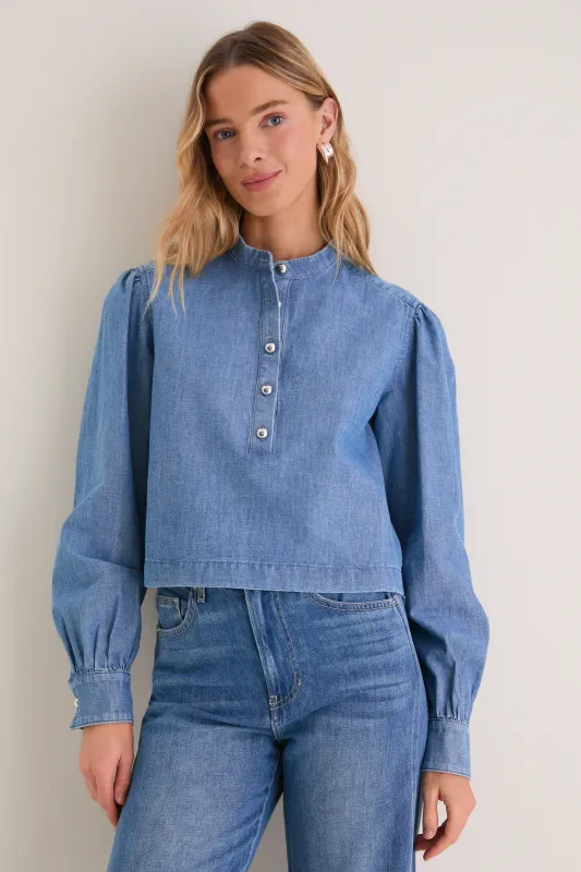 Indigo Denim Margot Top made by Altuzarra