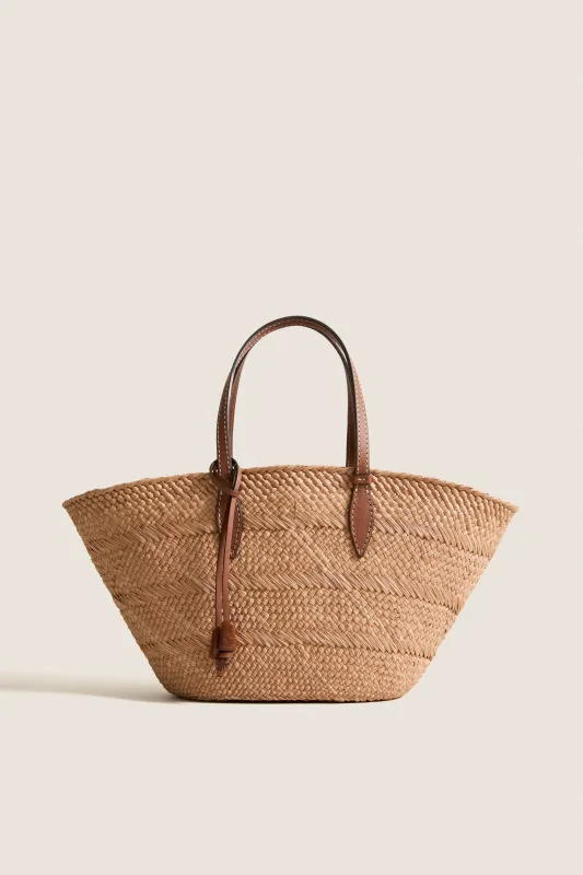 Nuez and Cognac Small Trapeze Basket made by Hunting Season