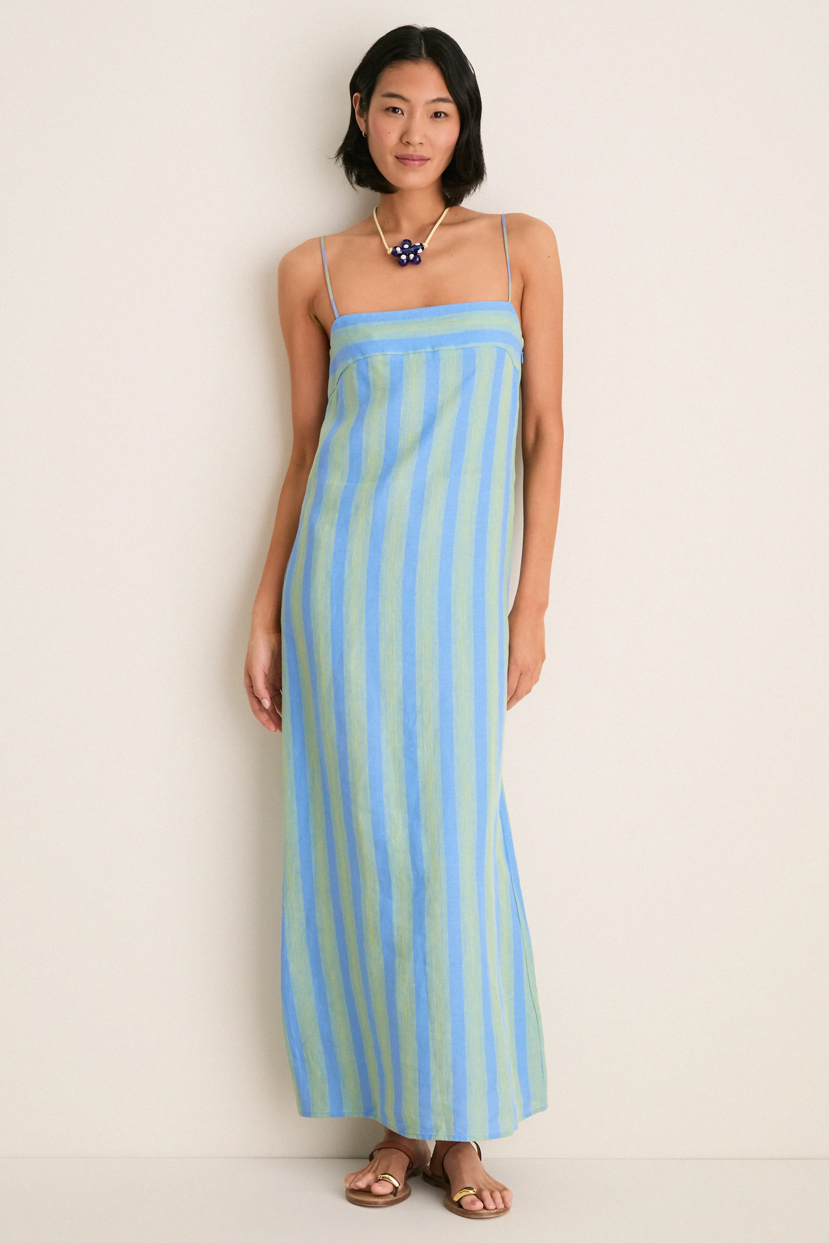 Seaport Stripe Laura Linen Dress sold by Tuckernuck