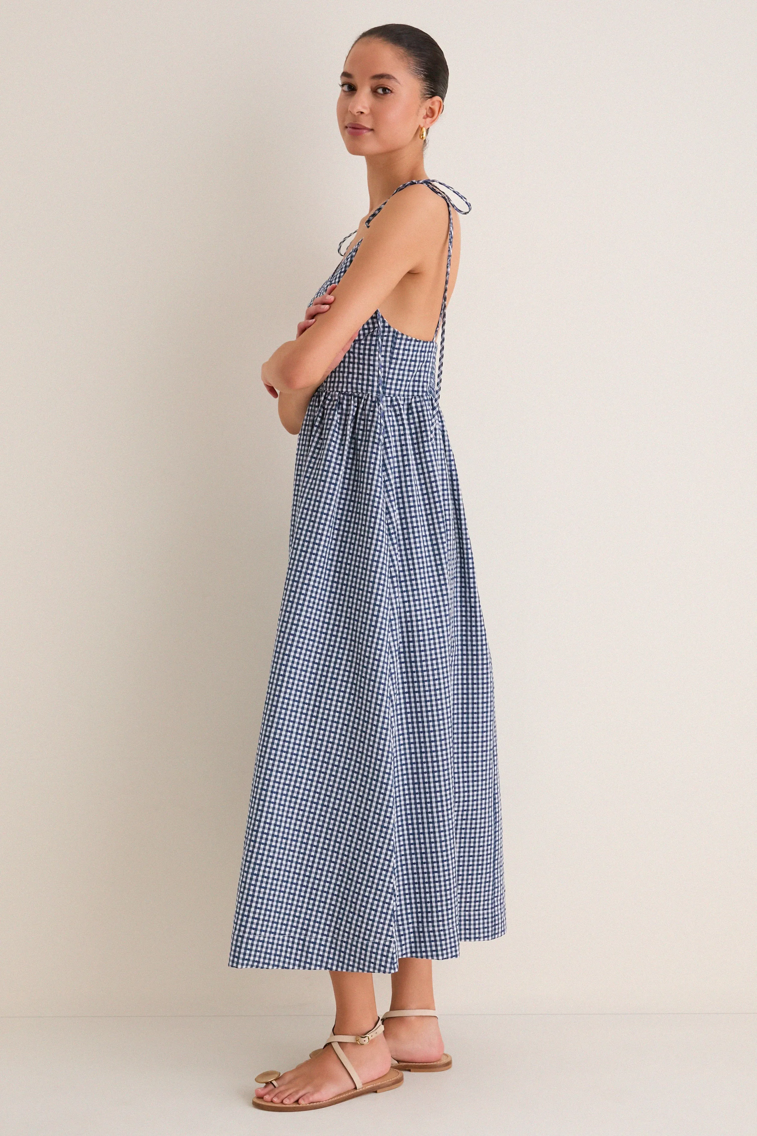 Navy Gingham Sloan Maxi Dress sold by Tuckernuck product image thumbnail 4