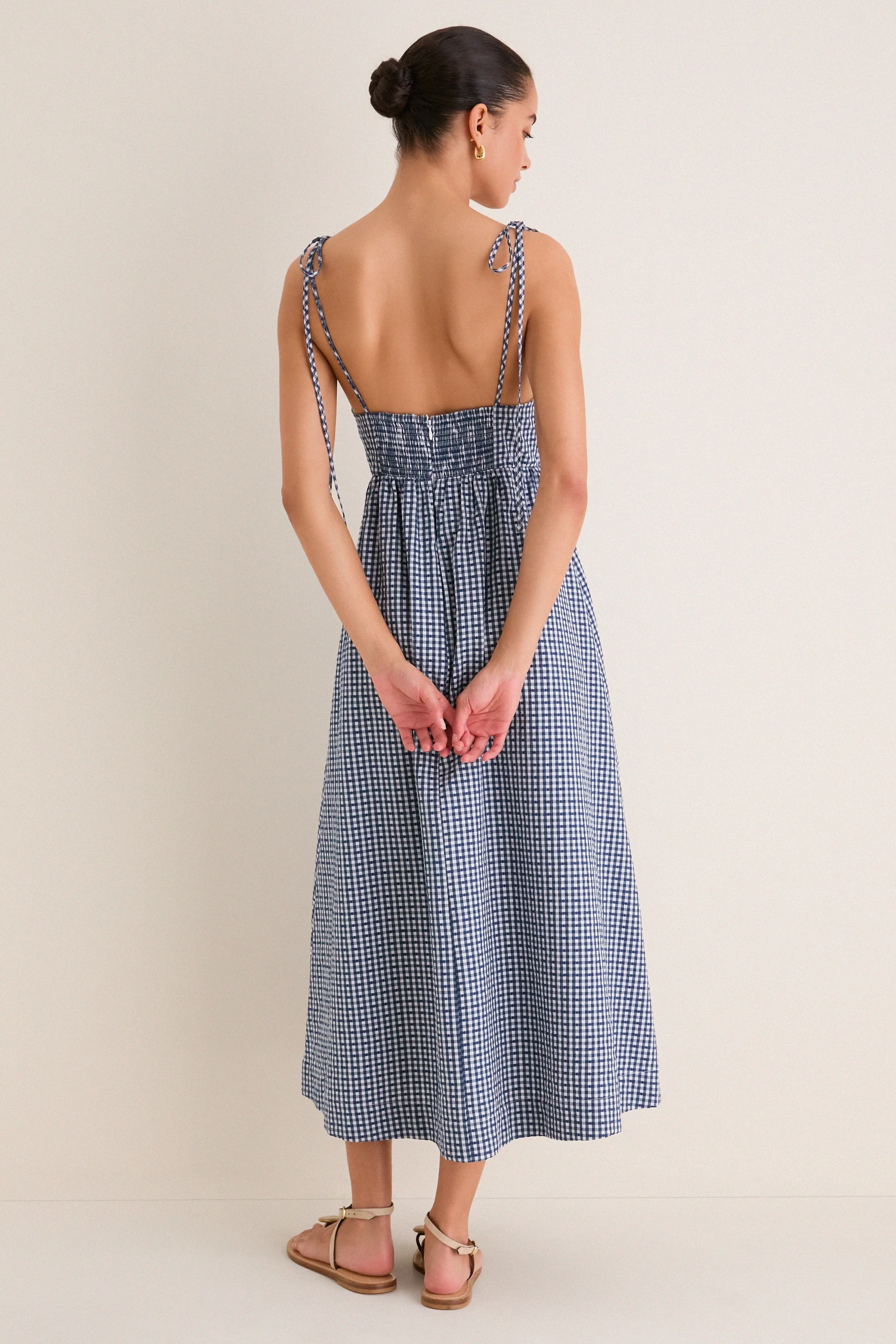 Navy Gingham Sloan Maxi Dress sold by Tuckernuck product image thumbnail 5