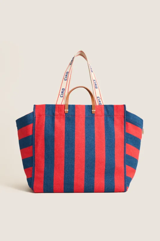 Poppy and French Blue Beach Tote made by Clare Vivier