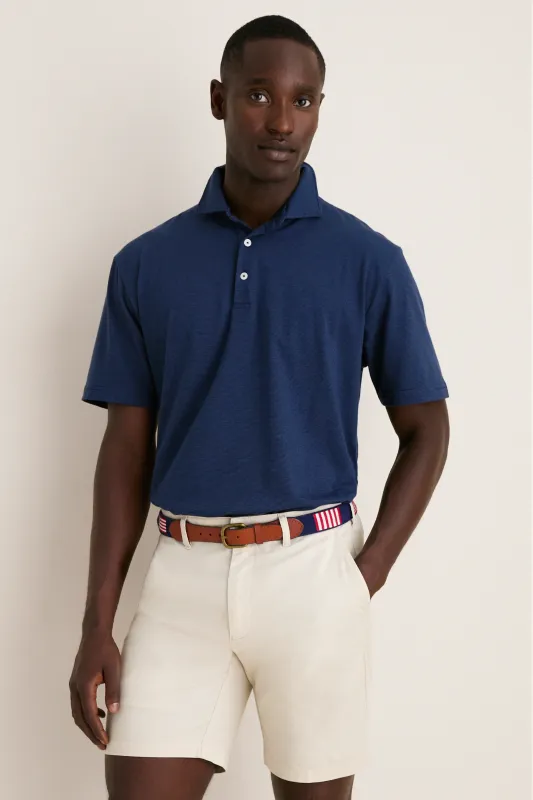 Navy Ryles Crown Flex Cotton Polo made by Peter Millar