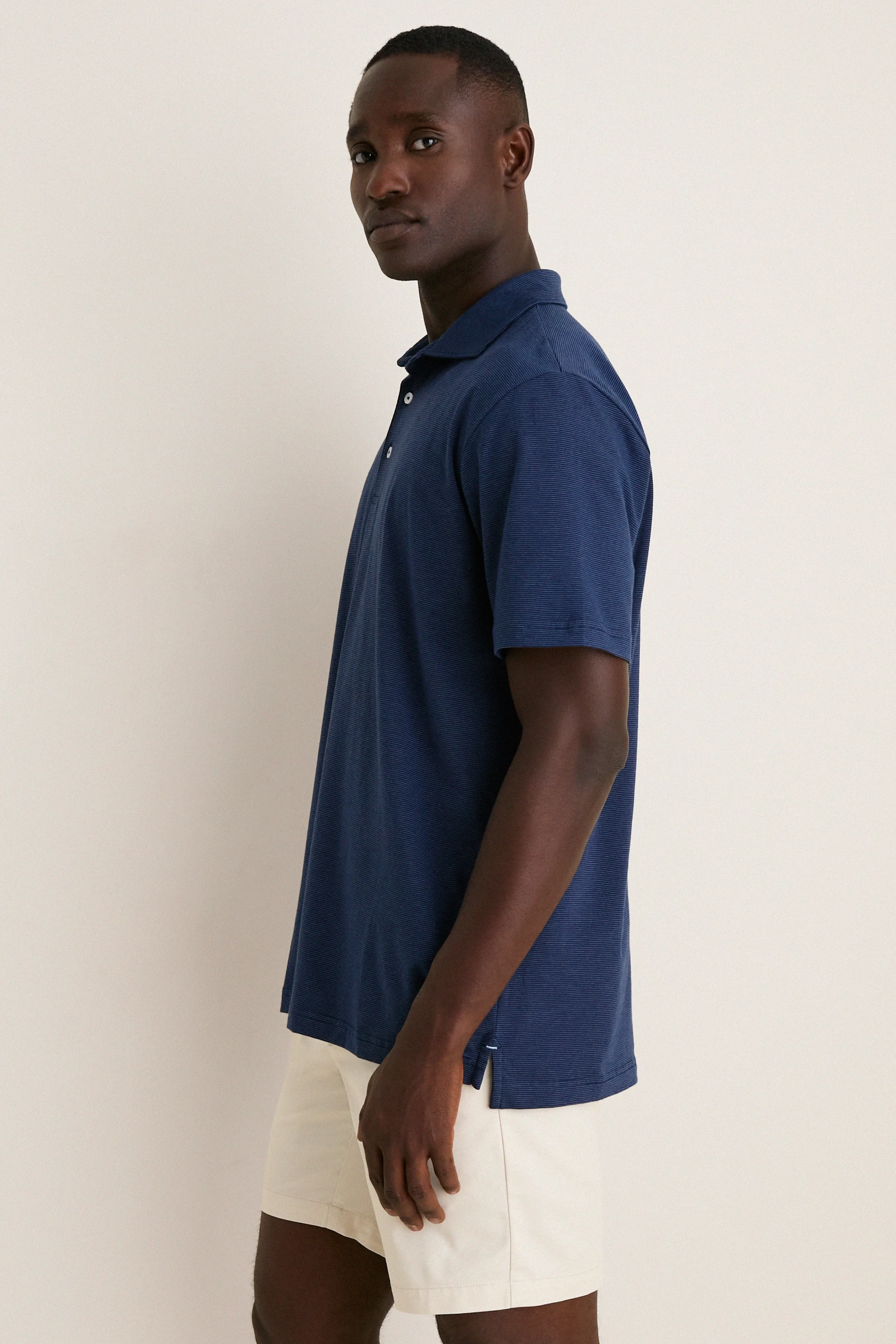 Navy Ryles Crown Flex Cotton Polo sold by Tuckernuck product image thumbnail 3