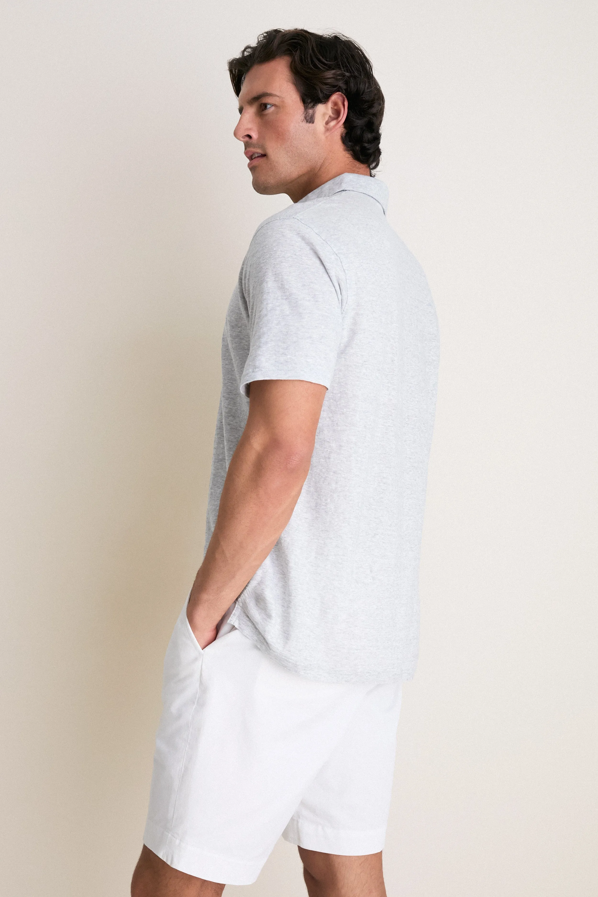 Gale Gray Linen Sanibel Polo sold by Tuckernuck product image thumbnail 3