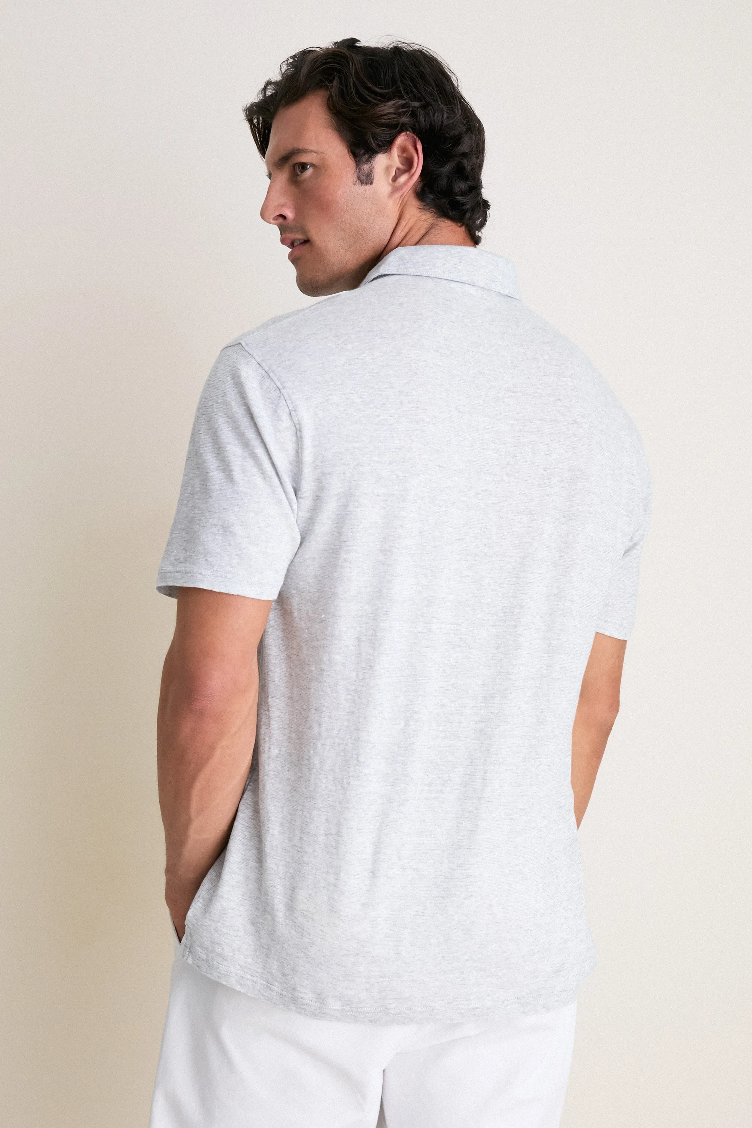 Gale Gray Linen Sanibel Polo sold by Tuckernuck product image thumbnail 4