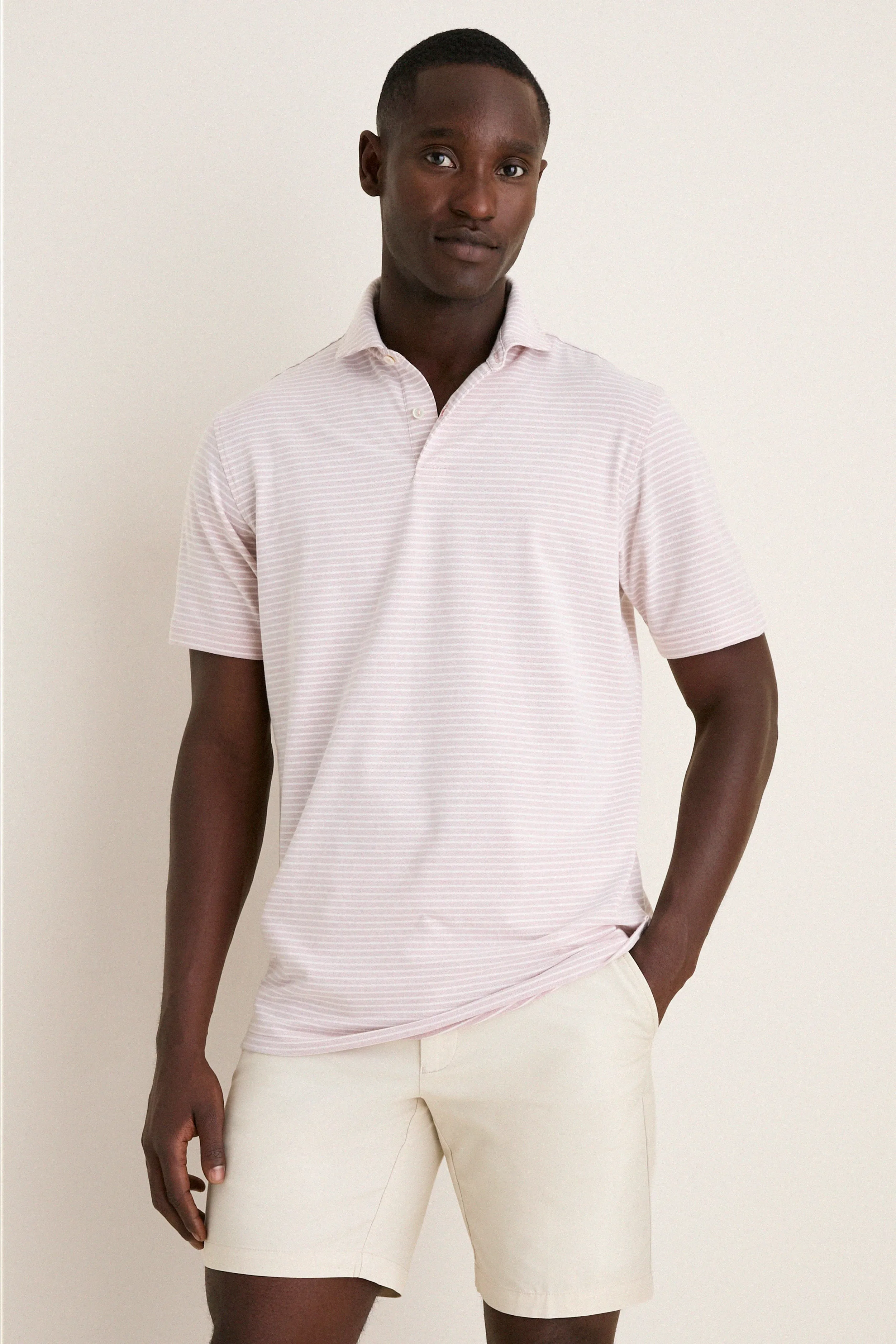Faded Scarlet Stripe Albatross Cotton Blend Pique Polo sold by Tuckernuck