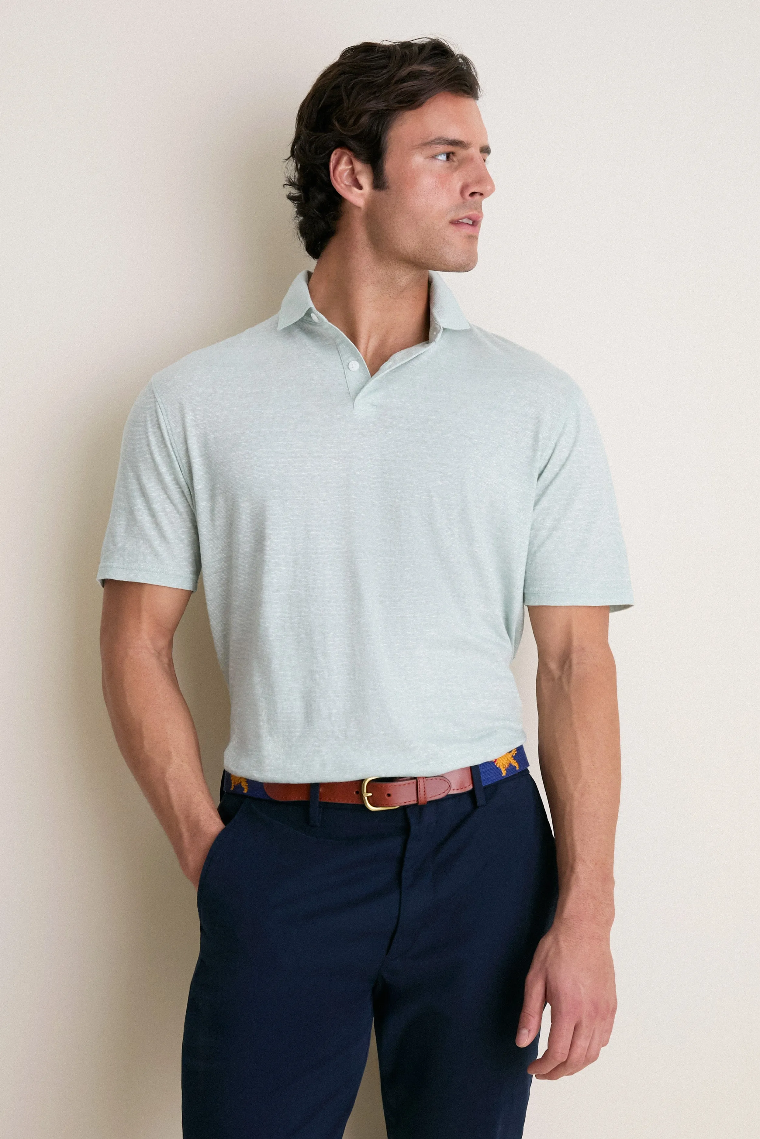 Grandview Linen Sanibel Polo sold by Tuckernuck