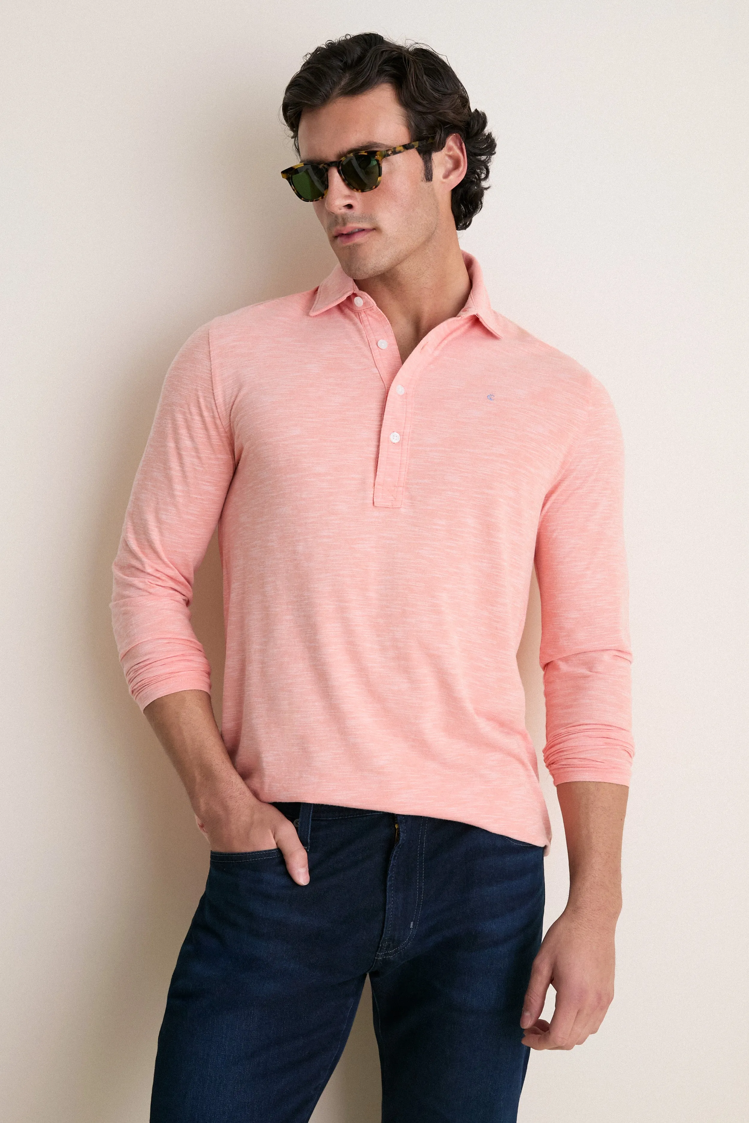 Shell Phone Brrr Long Sleeve Range Polo sold by Tuckernuck