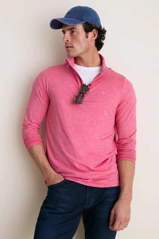 Heathered Red Featherweight Performance Pullover made by Tuckernuck