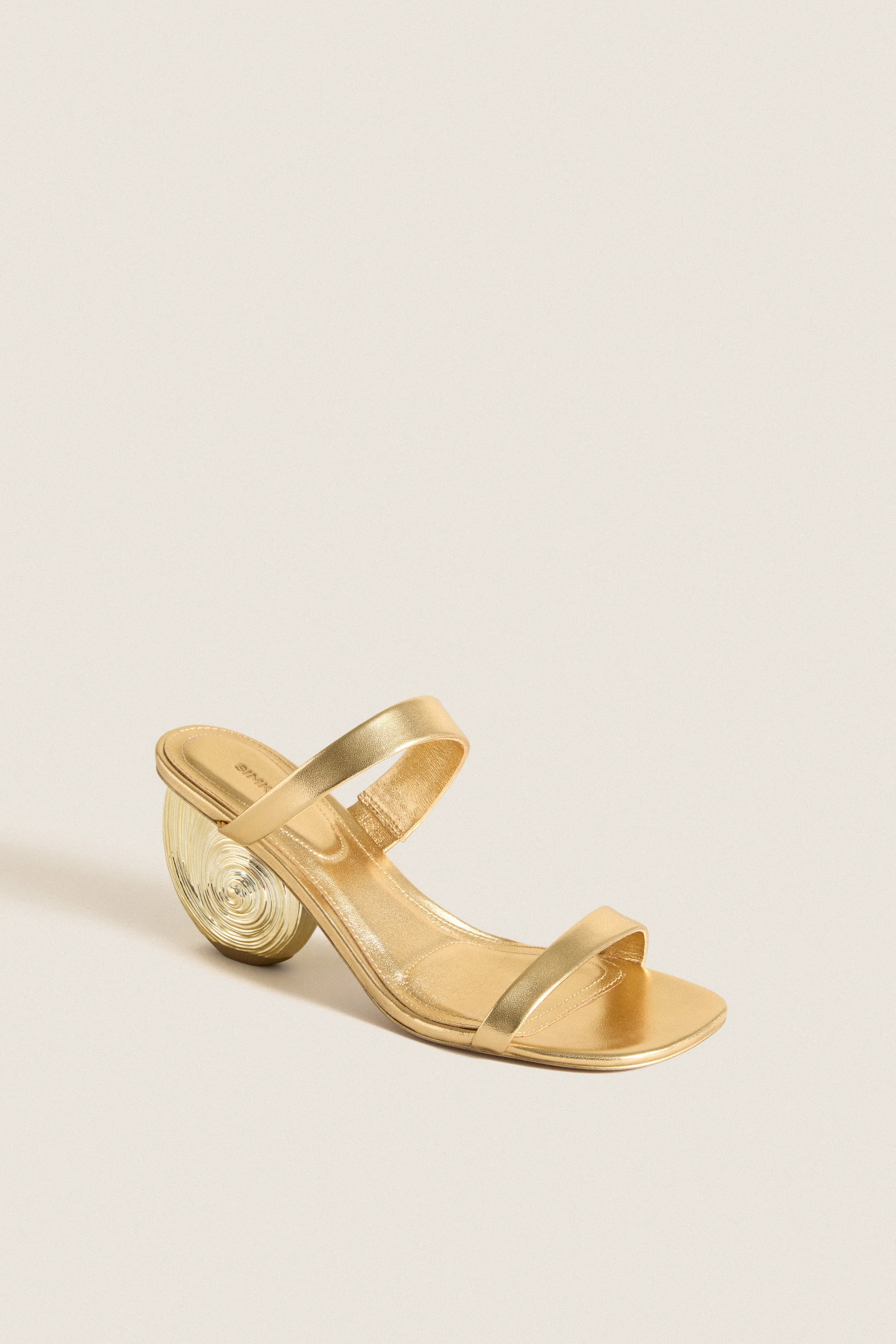 Gold Marion Metallic Shell Heels sold by Tuckernuck