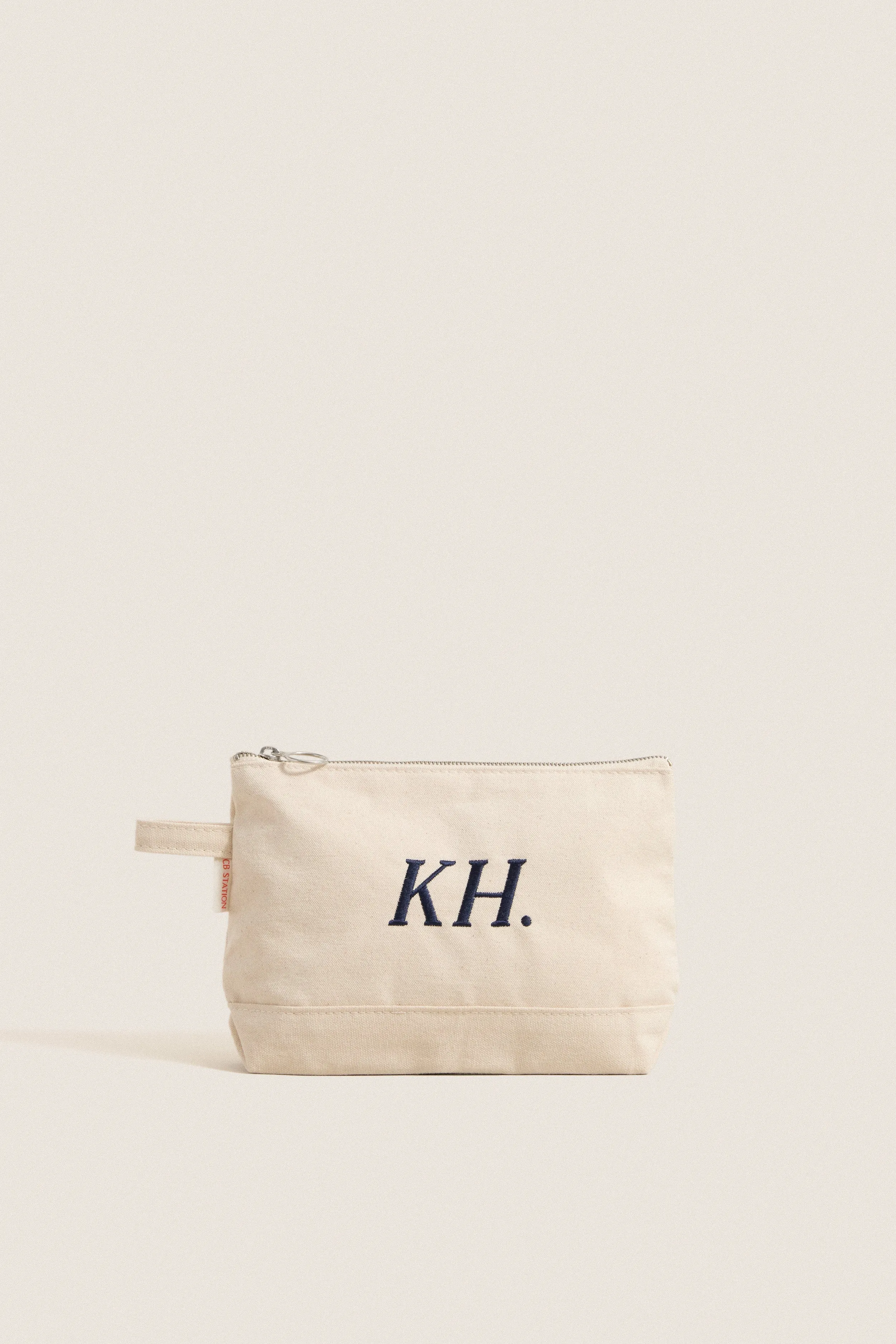 Natural Monogrammed Canvas Make-Up Bag sold by Tuckernuck
