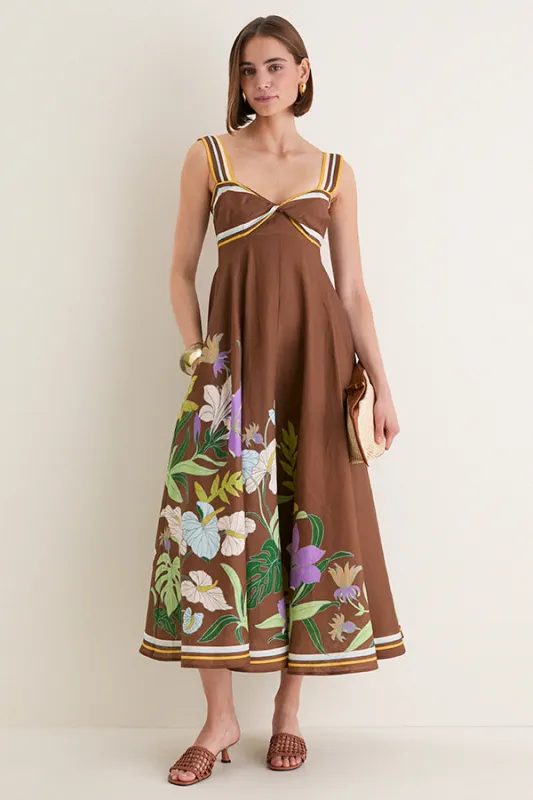 Chocolate Alfie Twist Sundress made by Alemais