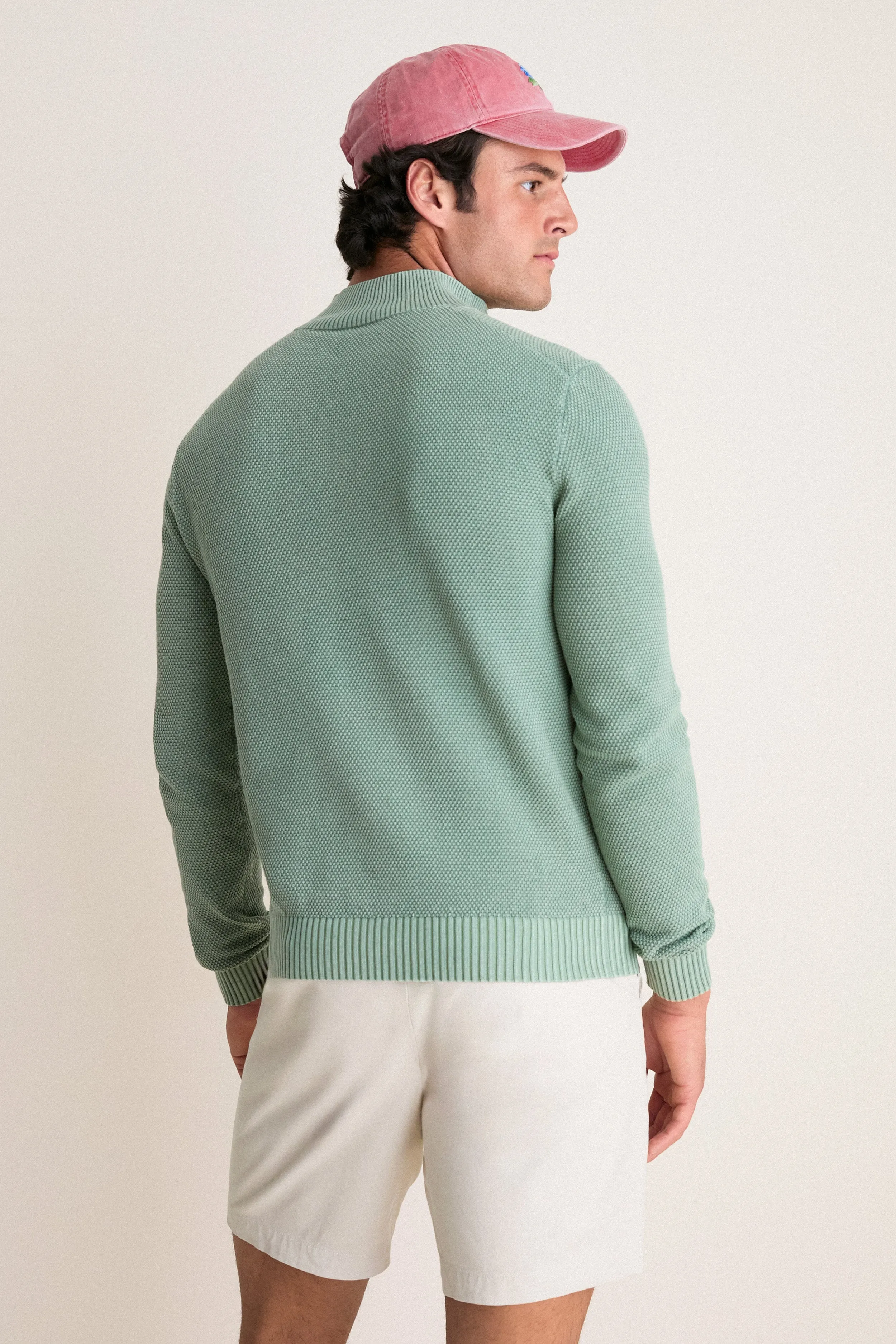 Moss Birdseye Cotton Split-Neck Sweater sold by Tuckernuck product image thumbnail 4