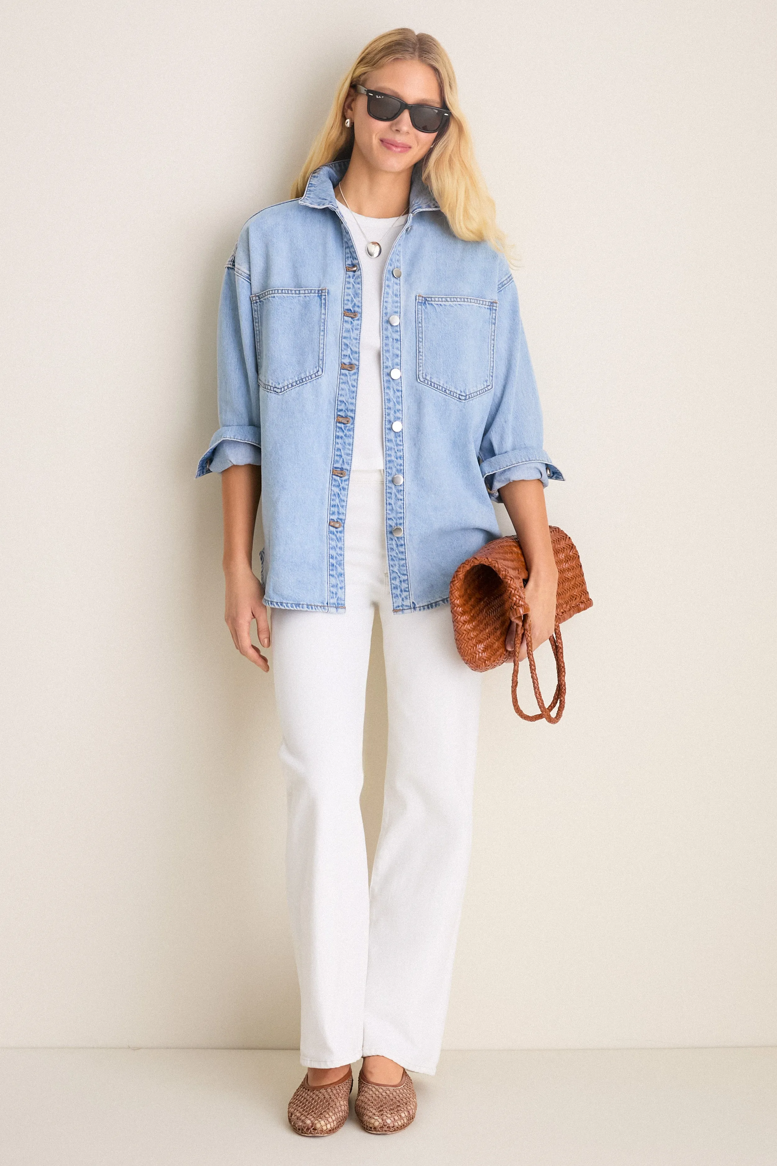 Soft Blue Organic Denim Overshirt sold by Tuckernuck product image thumbnail 2