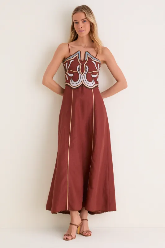 Terracotta Carolina Midi Dress made by Tuckernuck