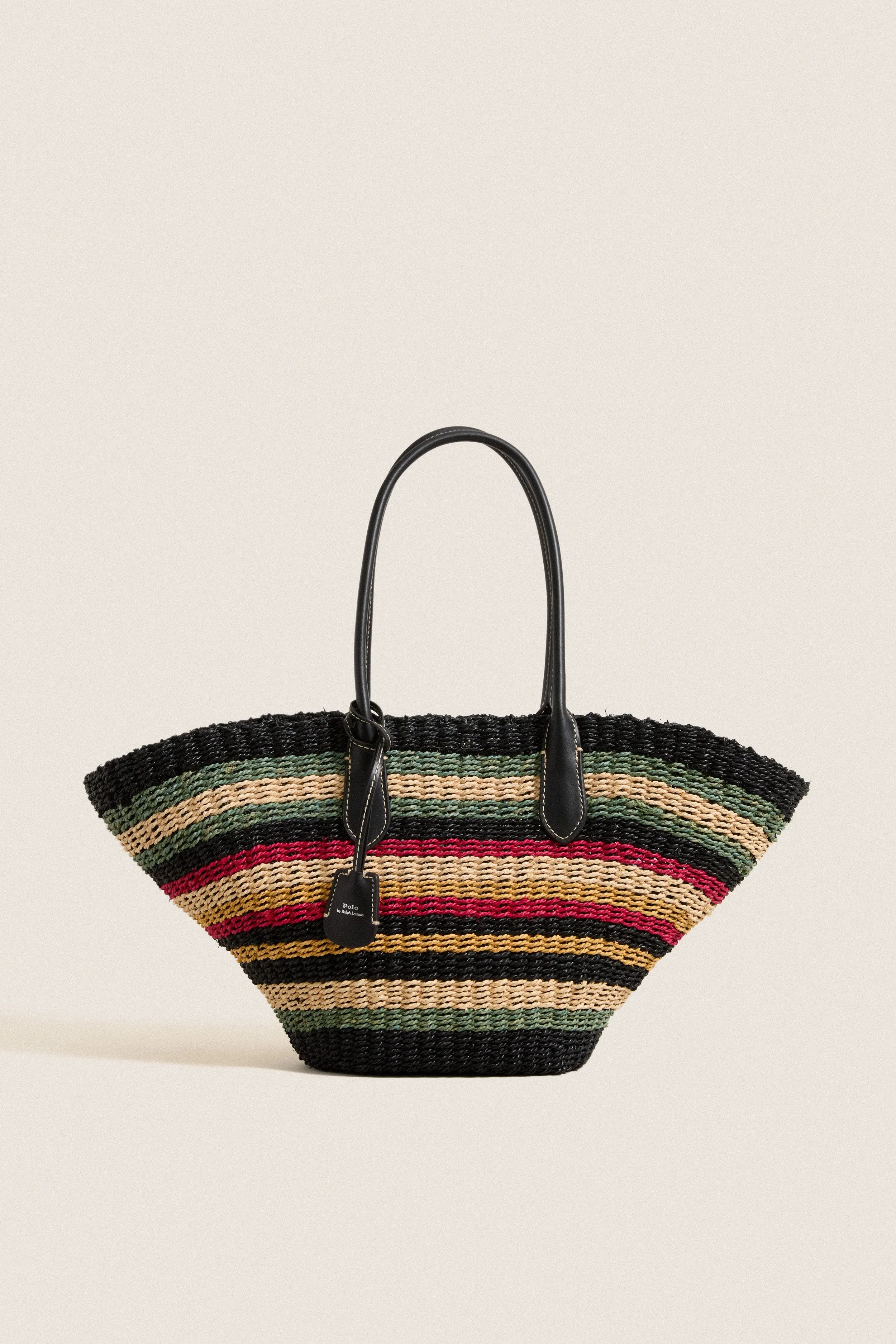 Multi Stripe Raffia Basket Tote sold by Tuckernuck