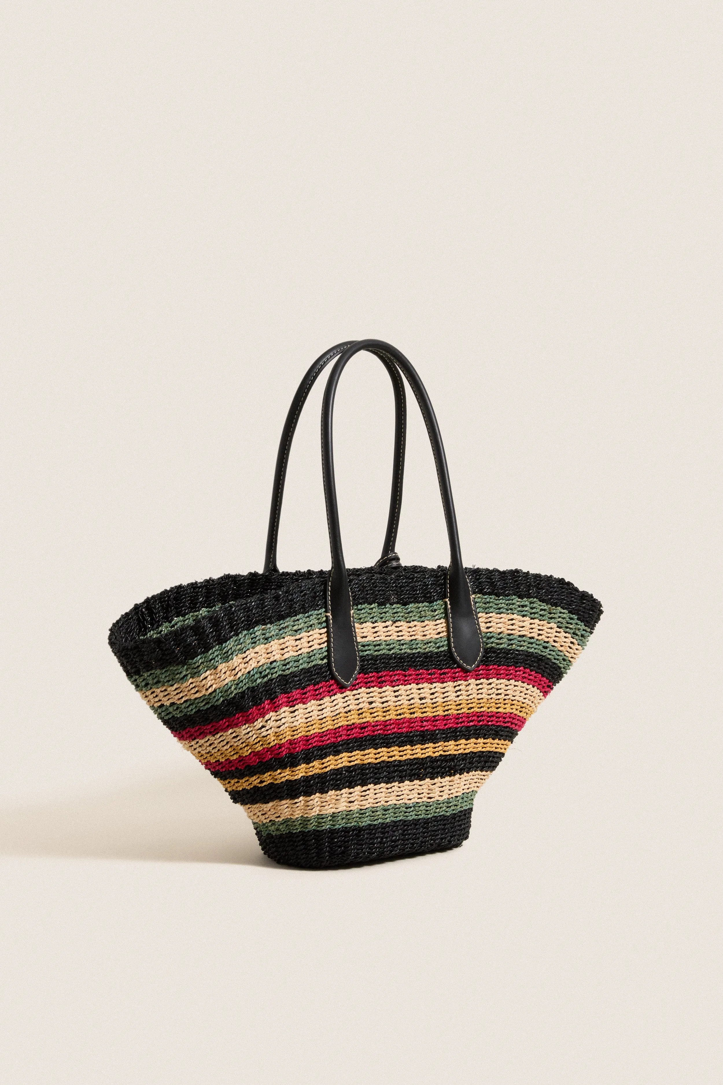 Multi Stripe Raffia Basket Tote sold by Tuckernuck product image thumbnail 4