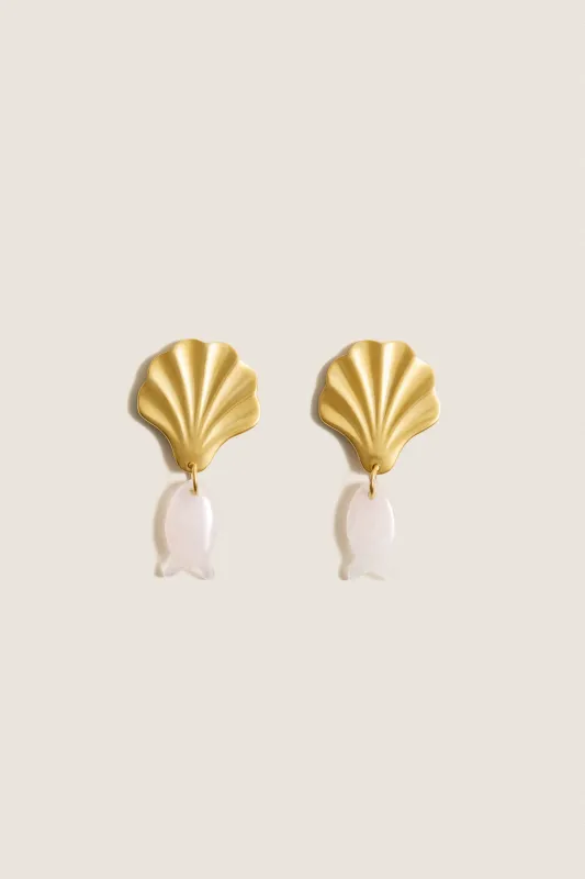 Rose Quartz Juno Earrings made by Tuckernuck
