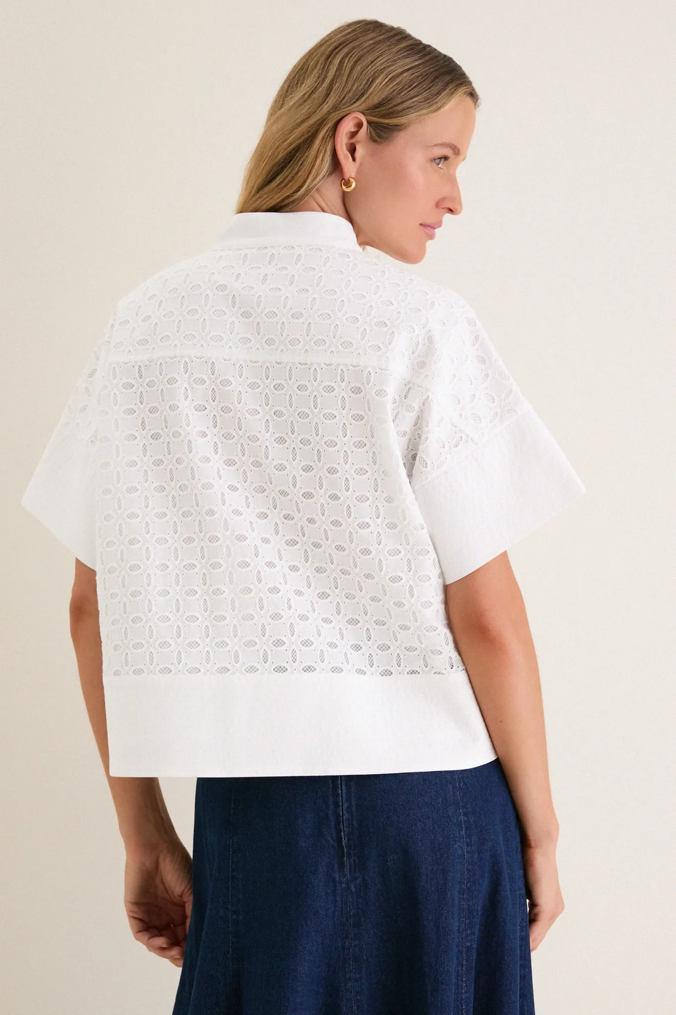White Eyelet Sofia Stitch Shirt sold by Tuckernuck product image thumbnail 4