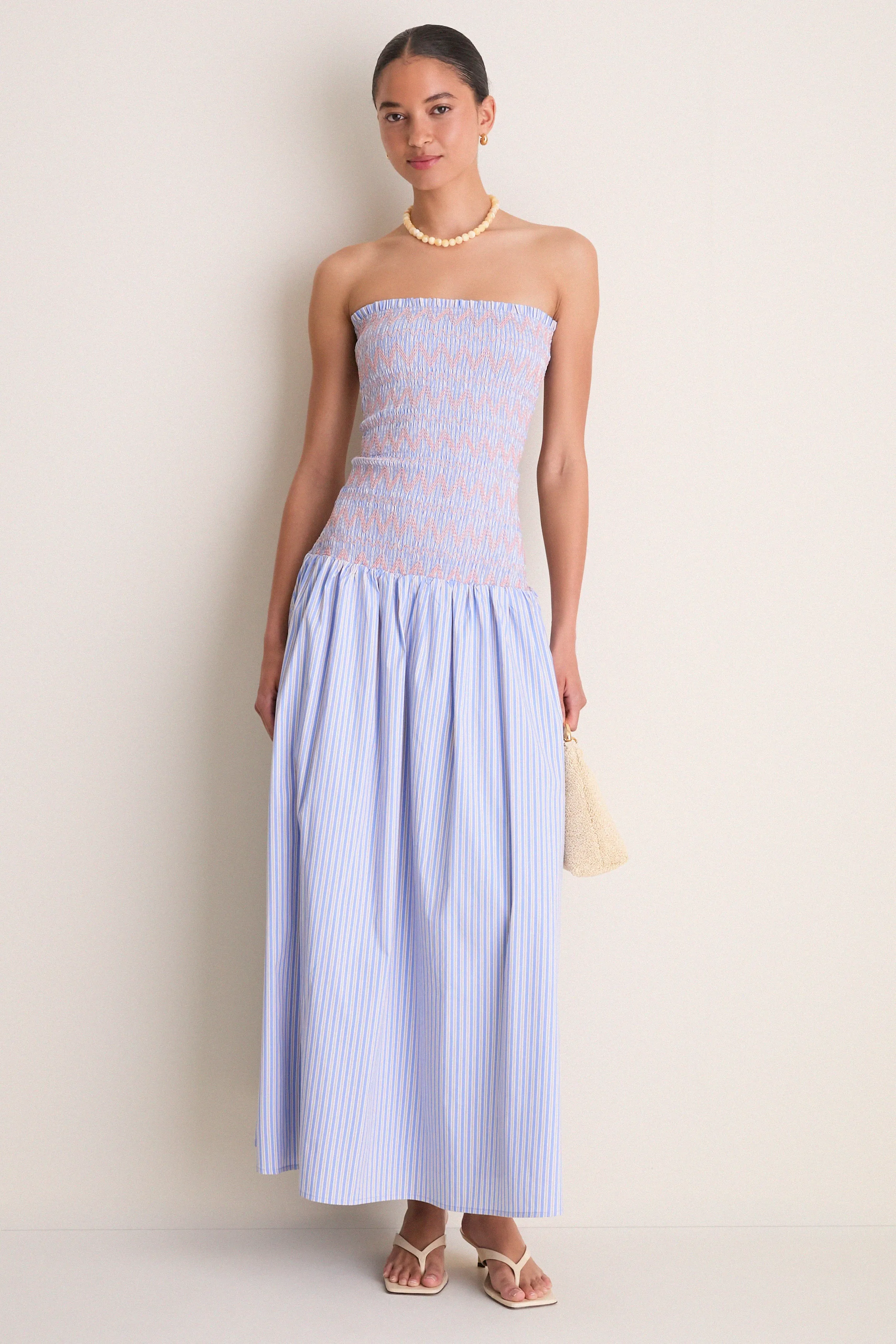 Blue Multi Eleni Smocked Midi Dress sold by Tuckernuck product image thumbnail 3