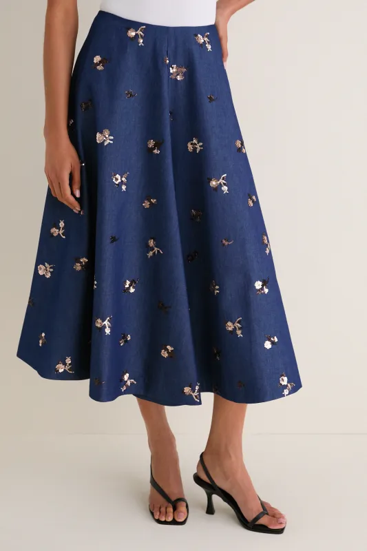 Midnight Varda Midi Skirt made by Altuzarra