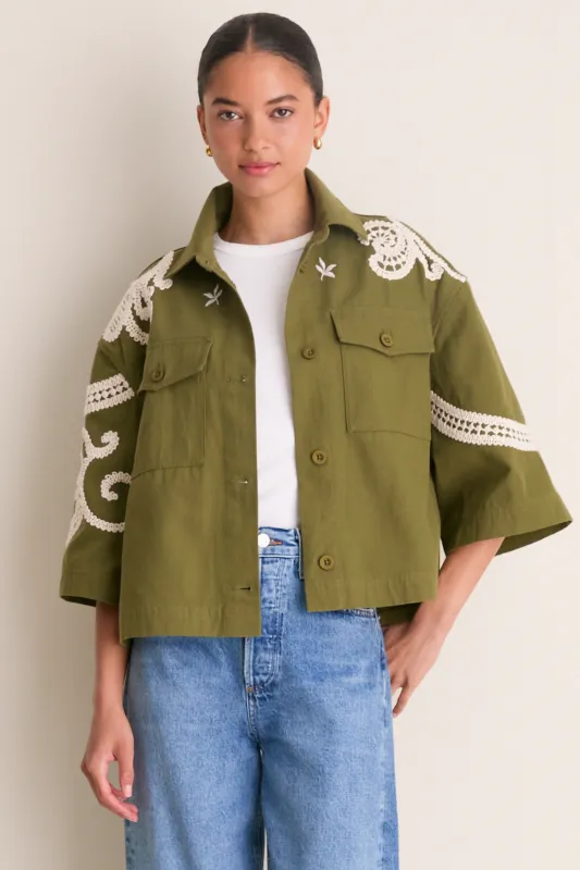 Kaki Flowers Como Jacket made by Tuckernuck