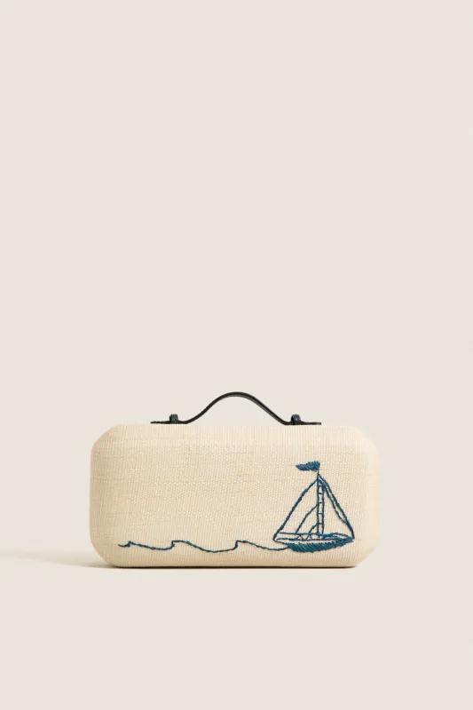 Navy Sail Clutch made by Poolside