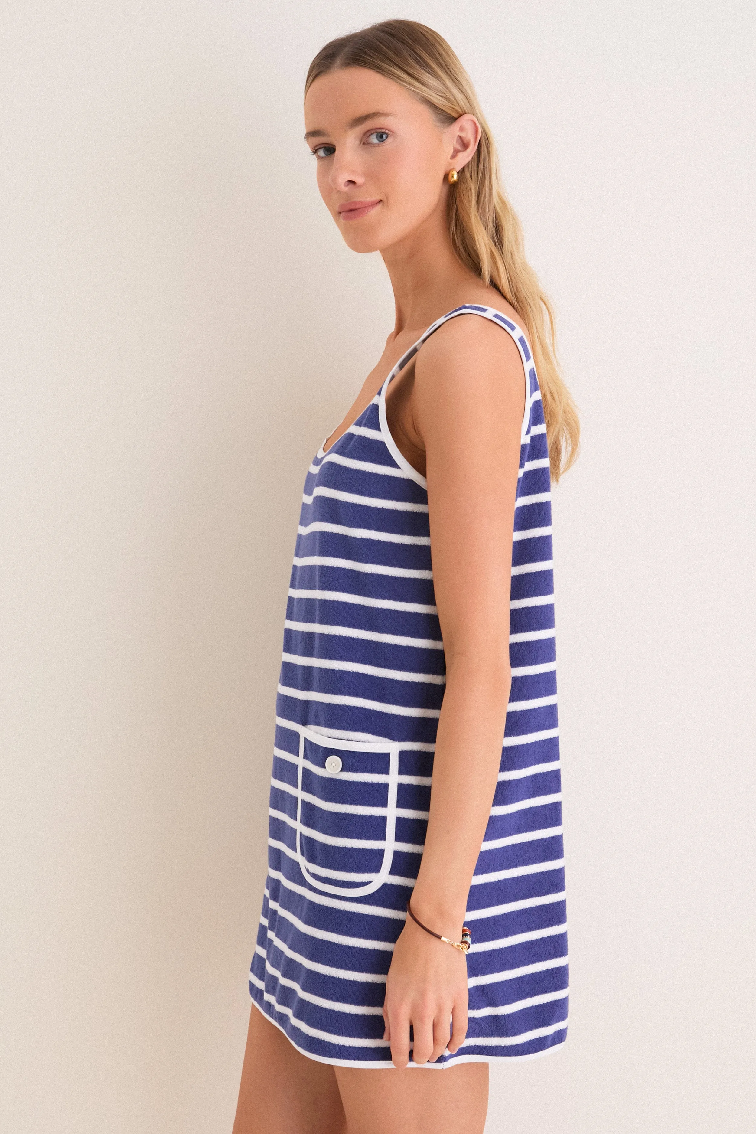 Navy Stripe Mini Terrycloth Coverup sold by Tuckernuck product image thumbnail 3