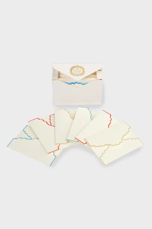 Mixed Colors Scalloped Ecru Cards and Envelopes made by Tuckernuck