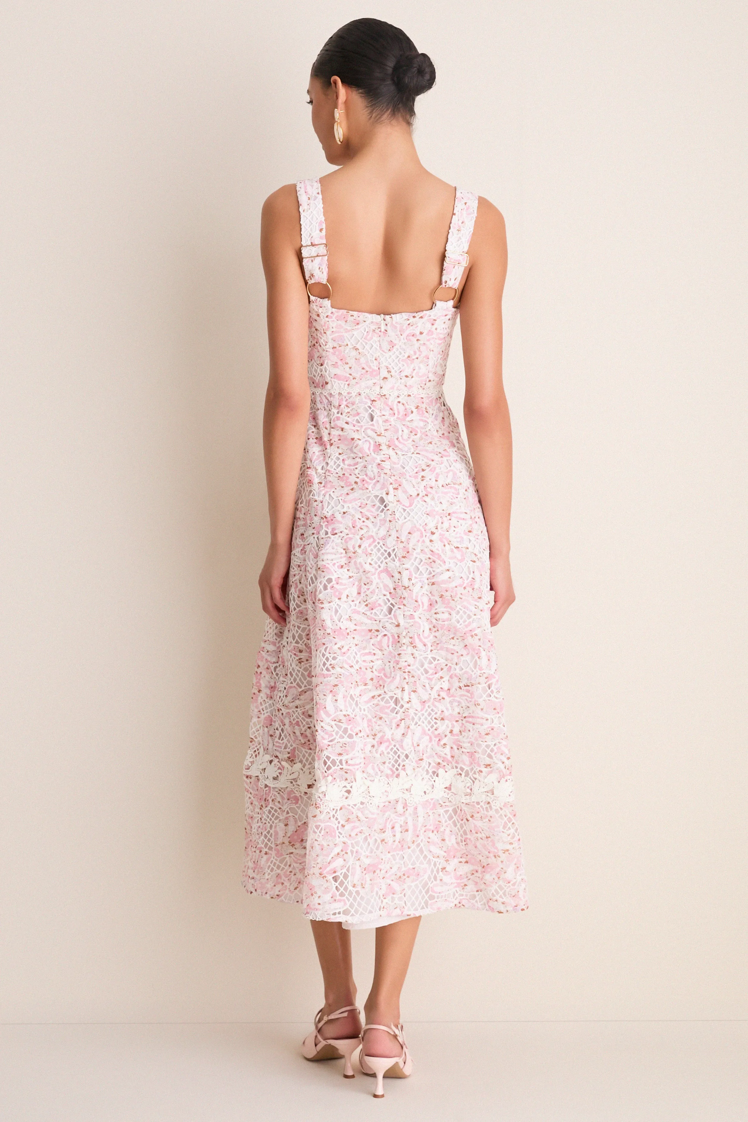 Pink Multi Valencia Midi Dress sold by Tuckernuck product image thumbnail 4