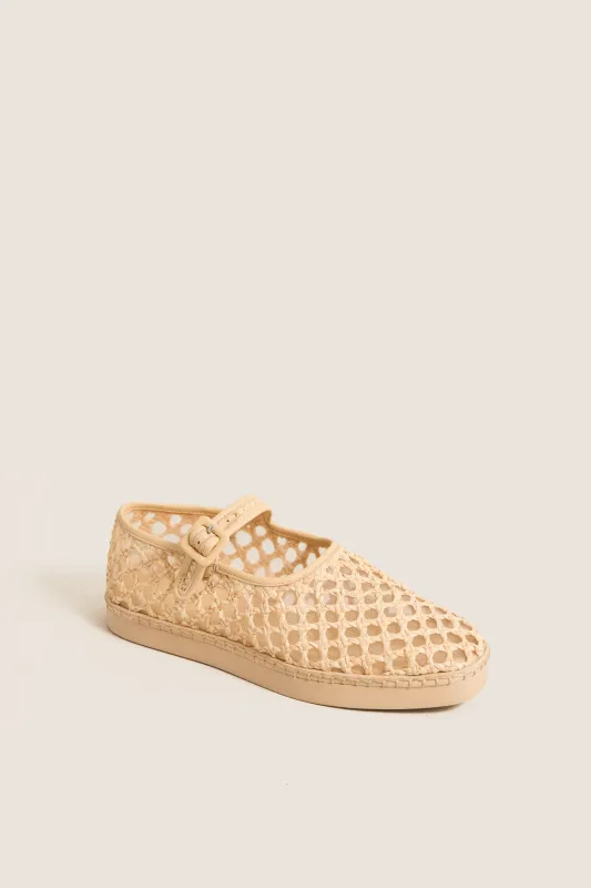 Natural Crochet Raffia Rita Flats made by Loeffler Randall