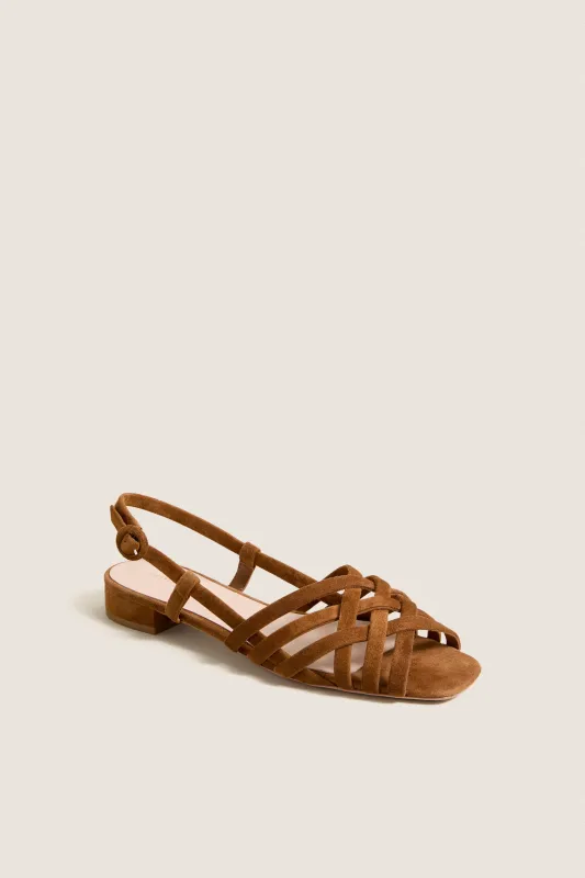 Cacao Suede Shelly Sandals made by Loeffler Randall