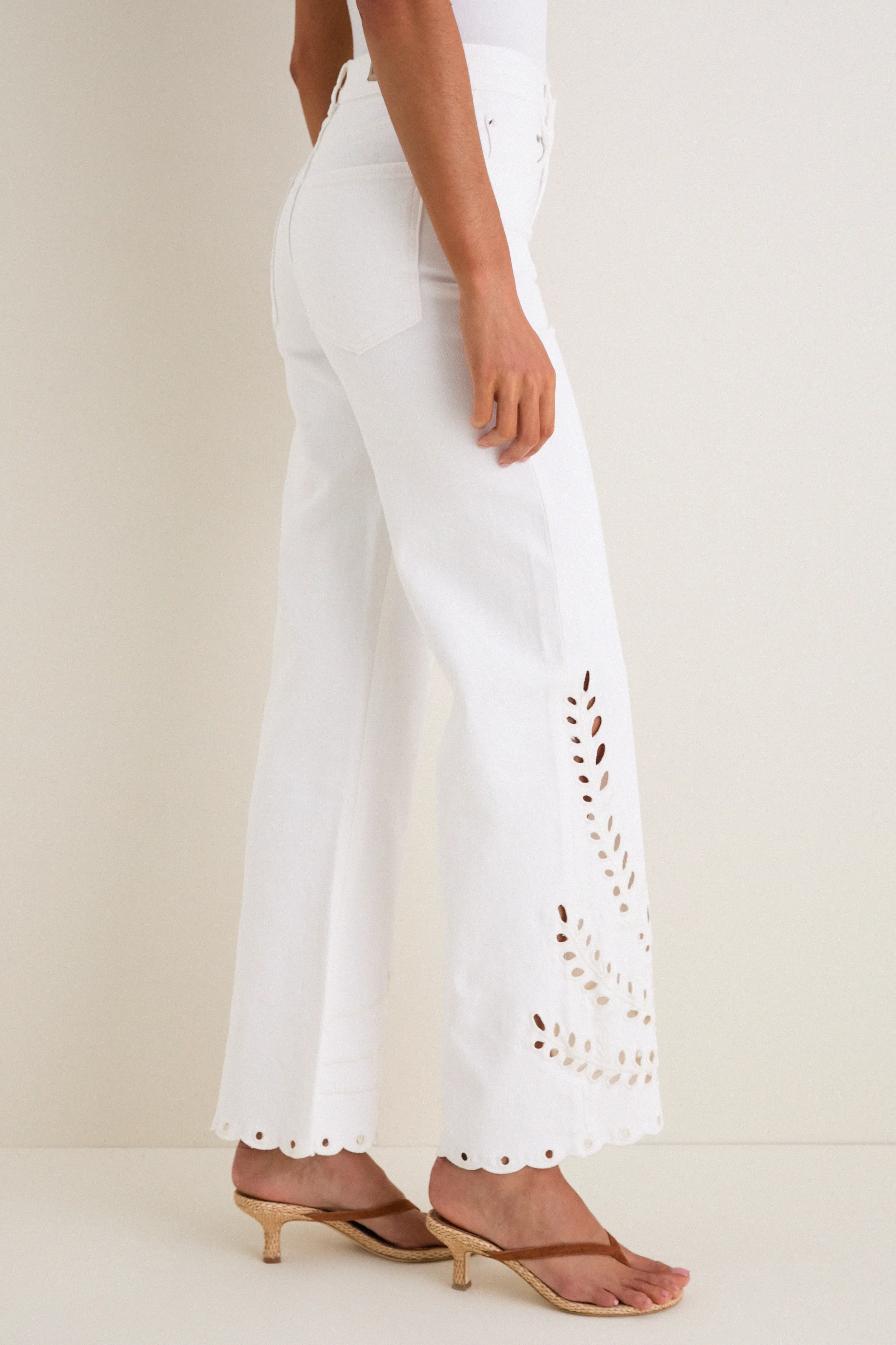 White Eyelet High Rise Column Jean sold by Tuckernuck product image thumbnail 3