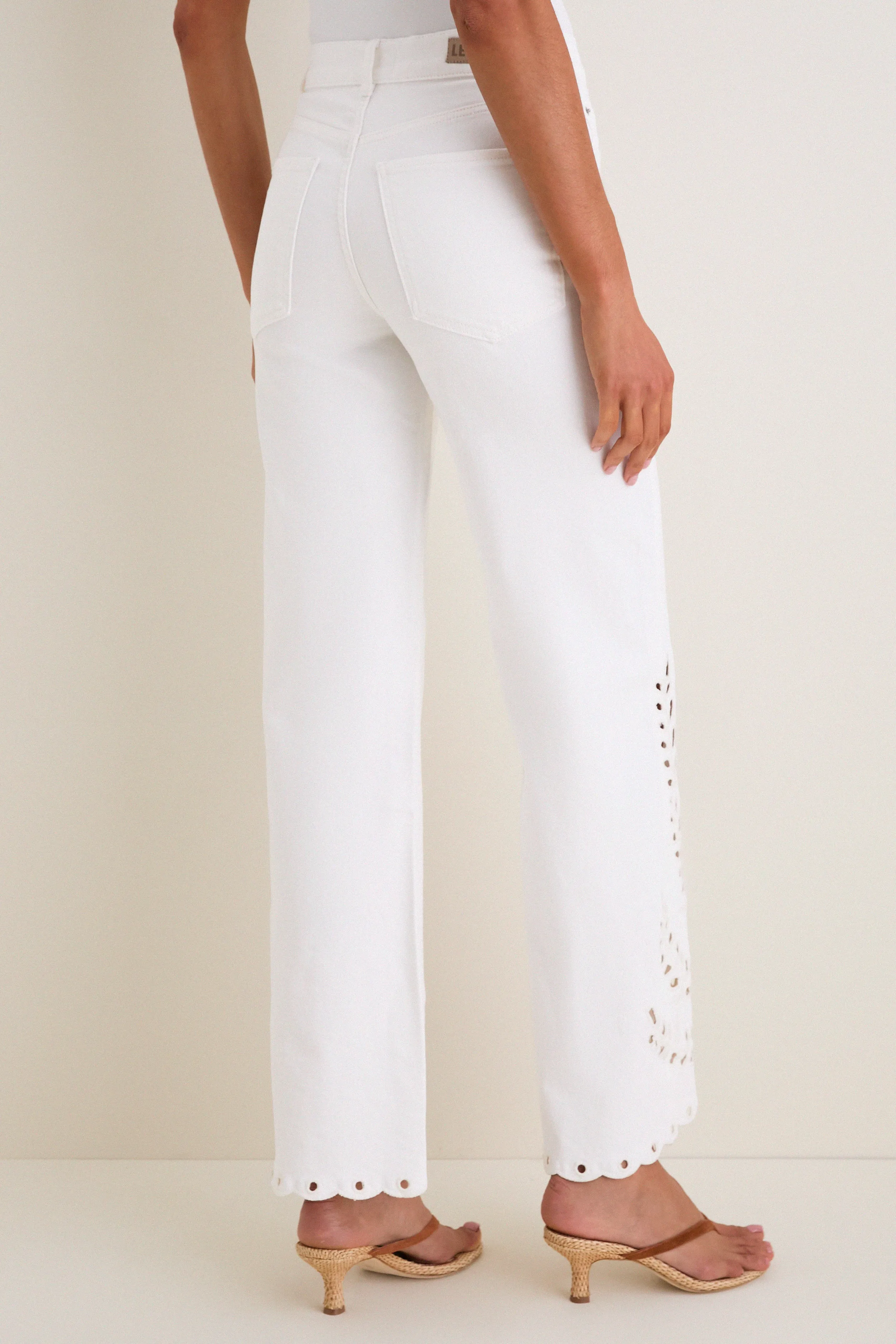 White Eyelet High Rise Column Jean sold by Tuckernuck product image thumbnail 4