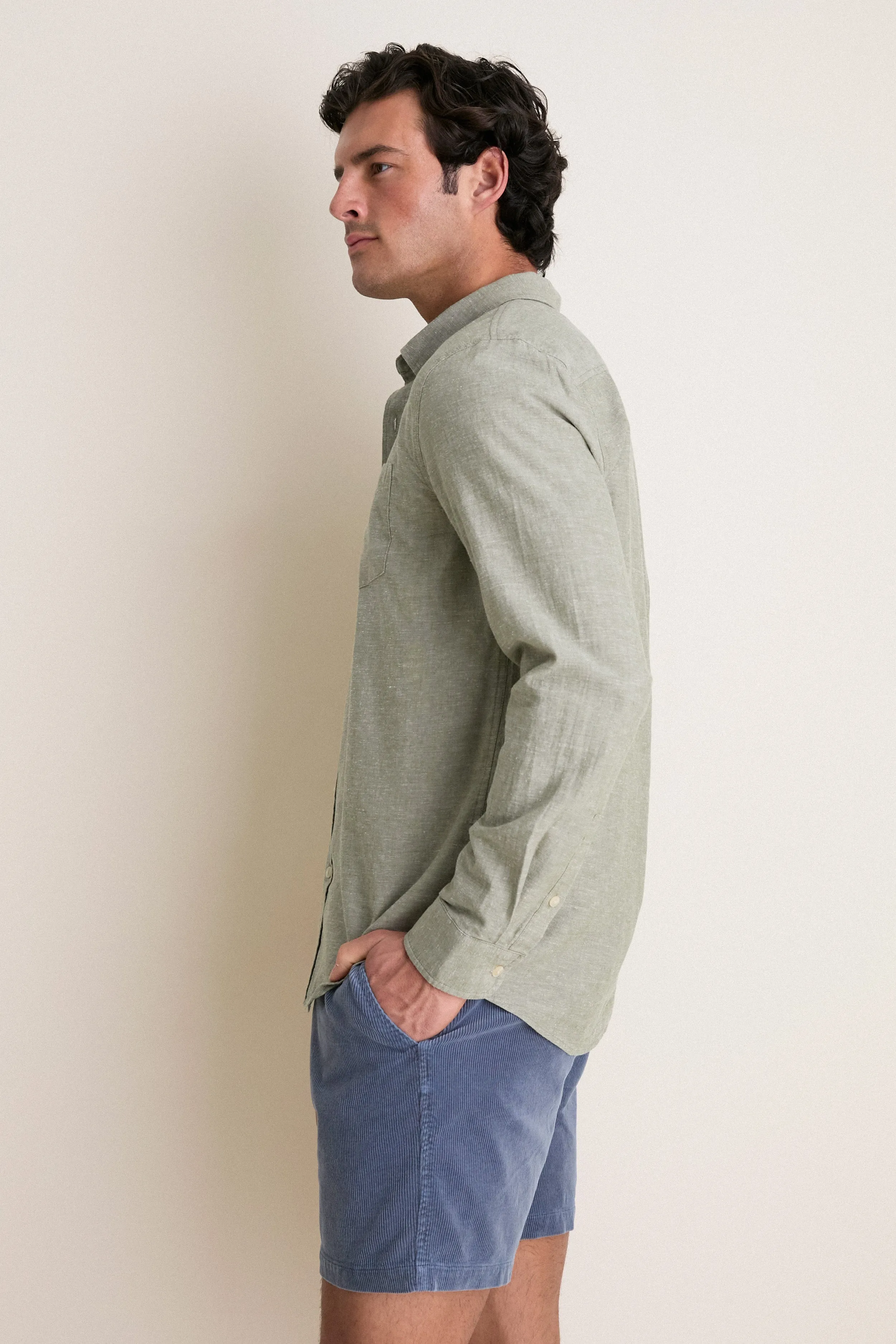 Olive Better-Than-Linen Shirt sold by Tuckernuck product image thumbnail 3