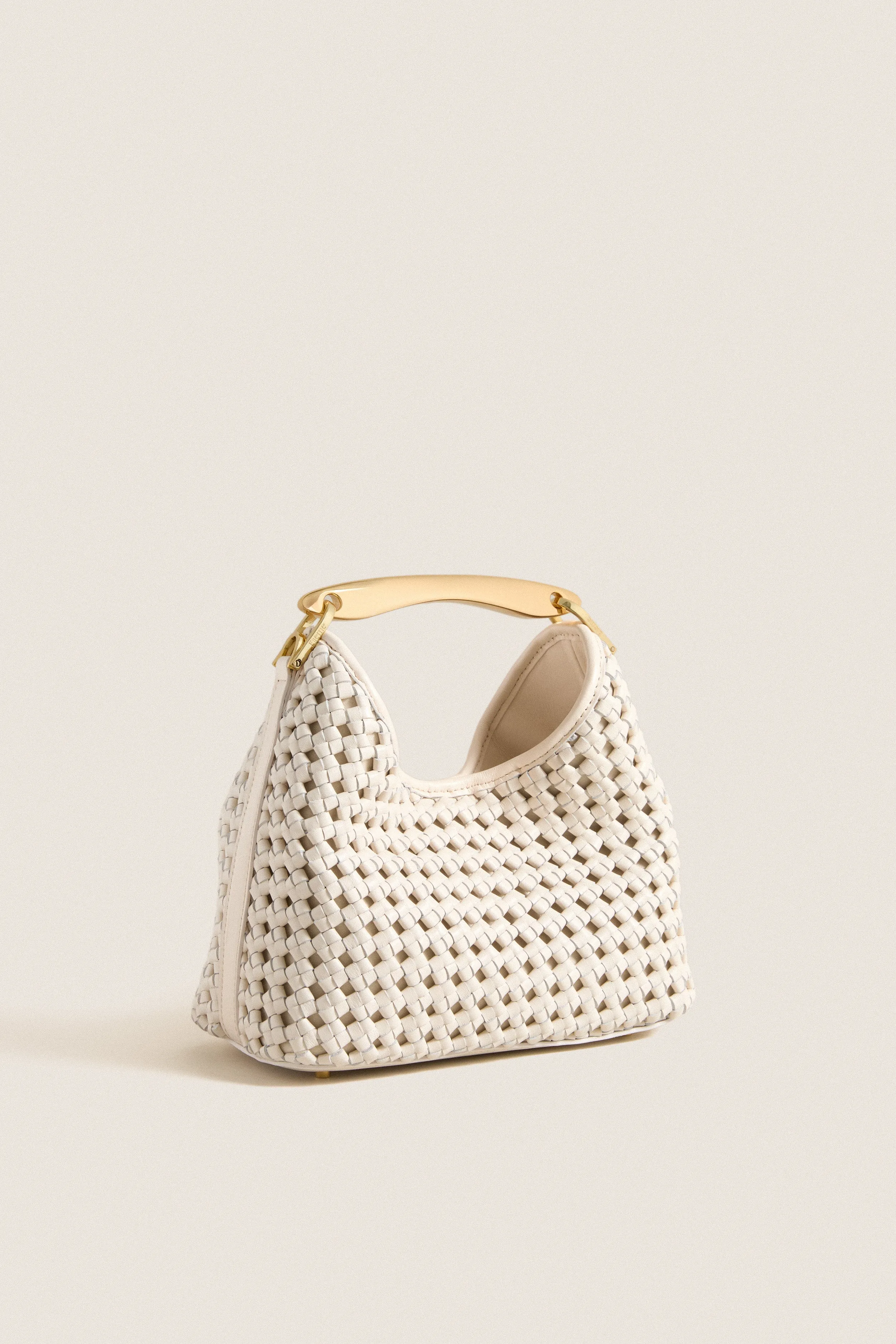 Ivory Woven Leather Small Boomerang Bag sold by Tuckernuck product image thumbnail 5