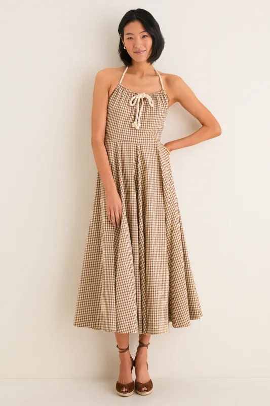 Mocha Gingham Sierra Dress made by Tuckernuck
