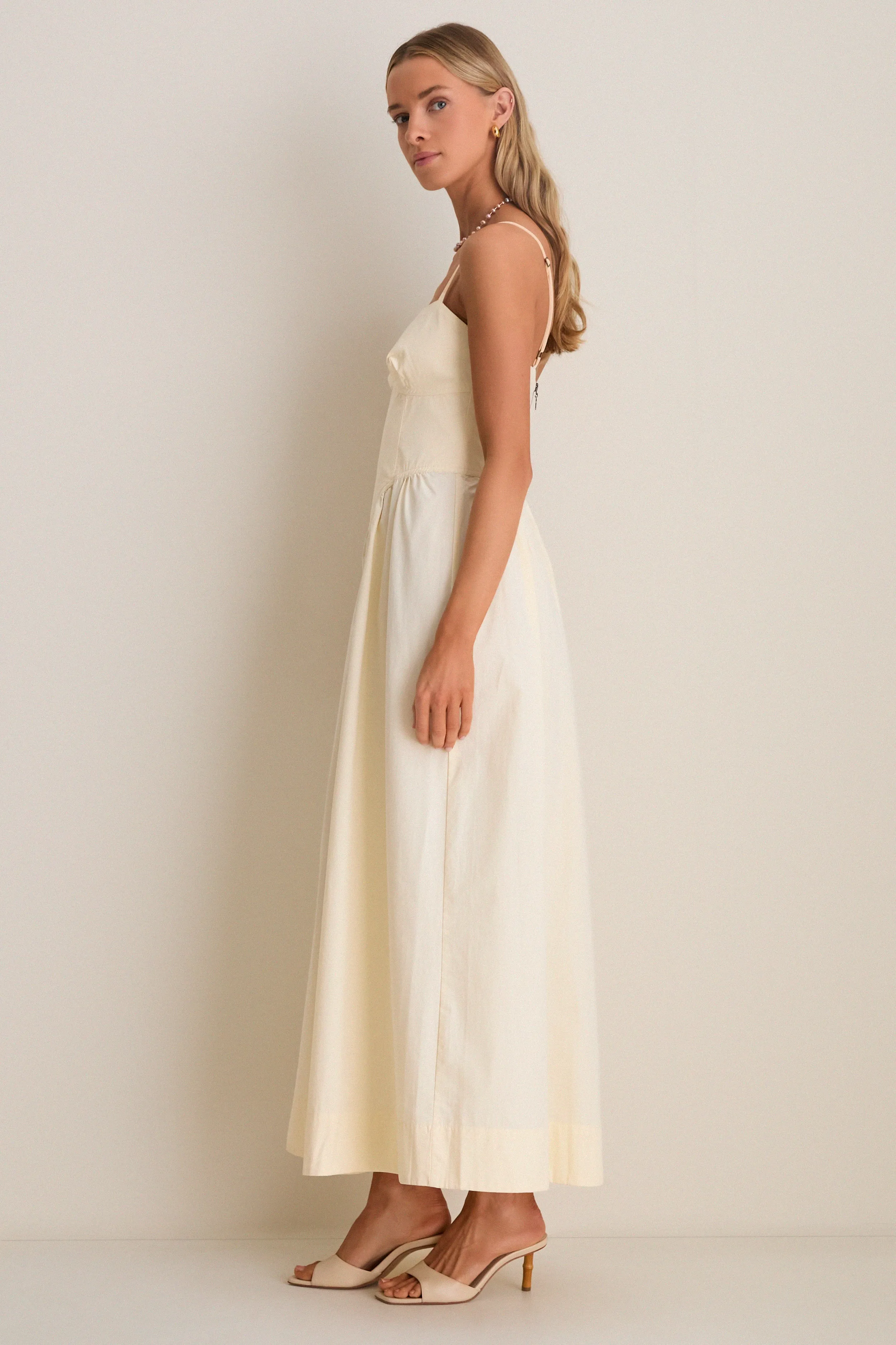 Beige Shell Waisted Midi Dress sold by Tuckernuck product image thumbnail 3