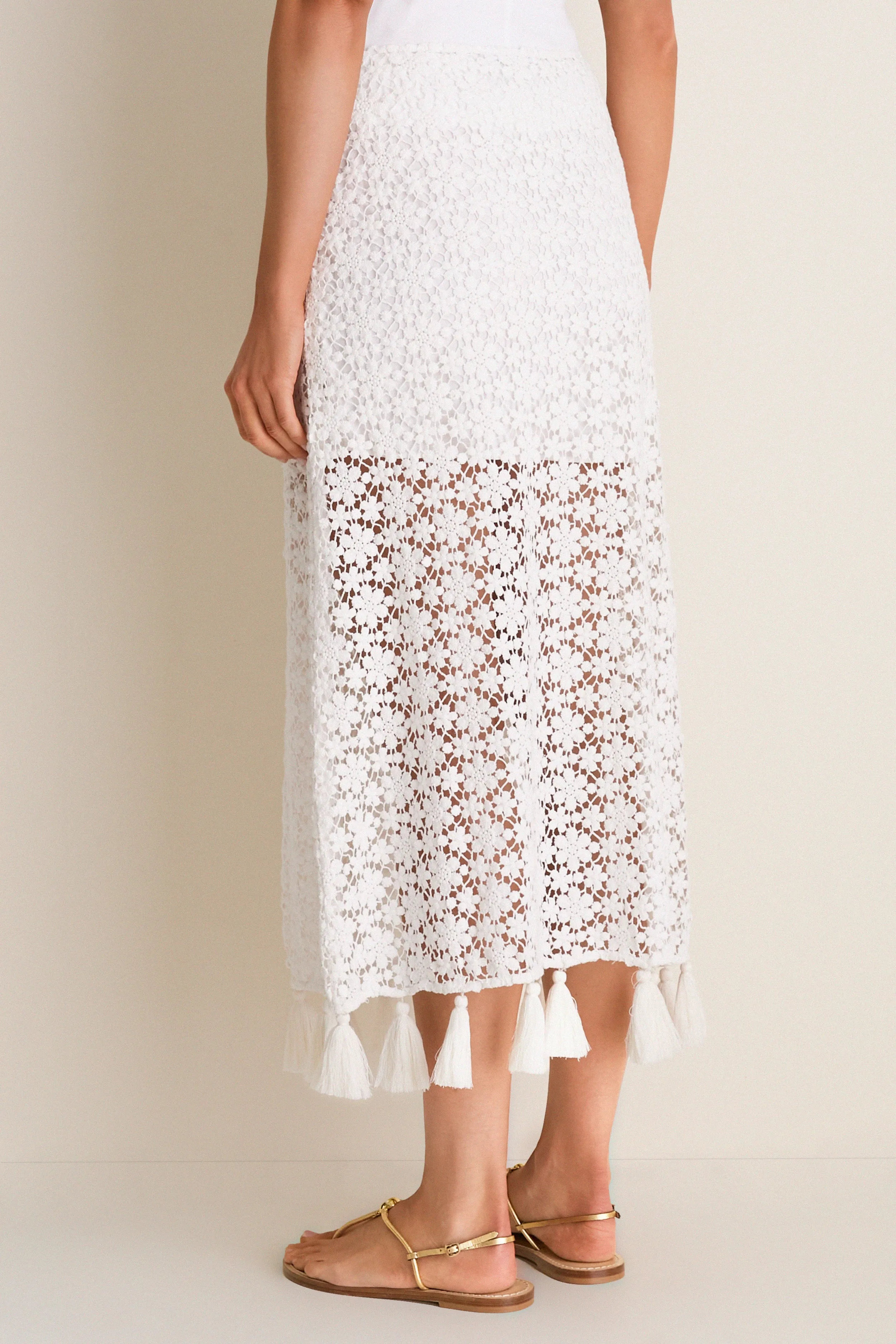 Cream Valeska Tassel Column Skirt sold by Tuckernuck product image thumbnail 4