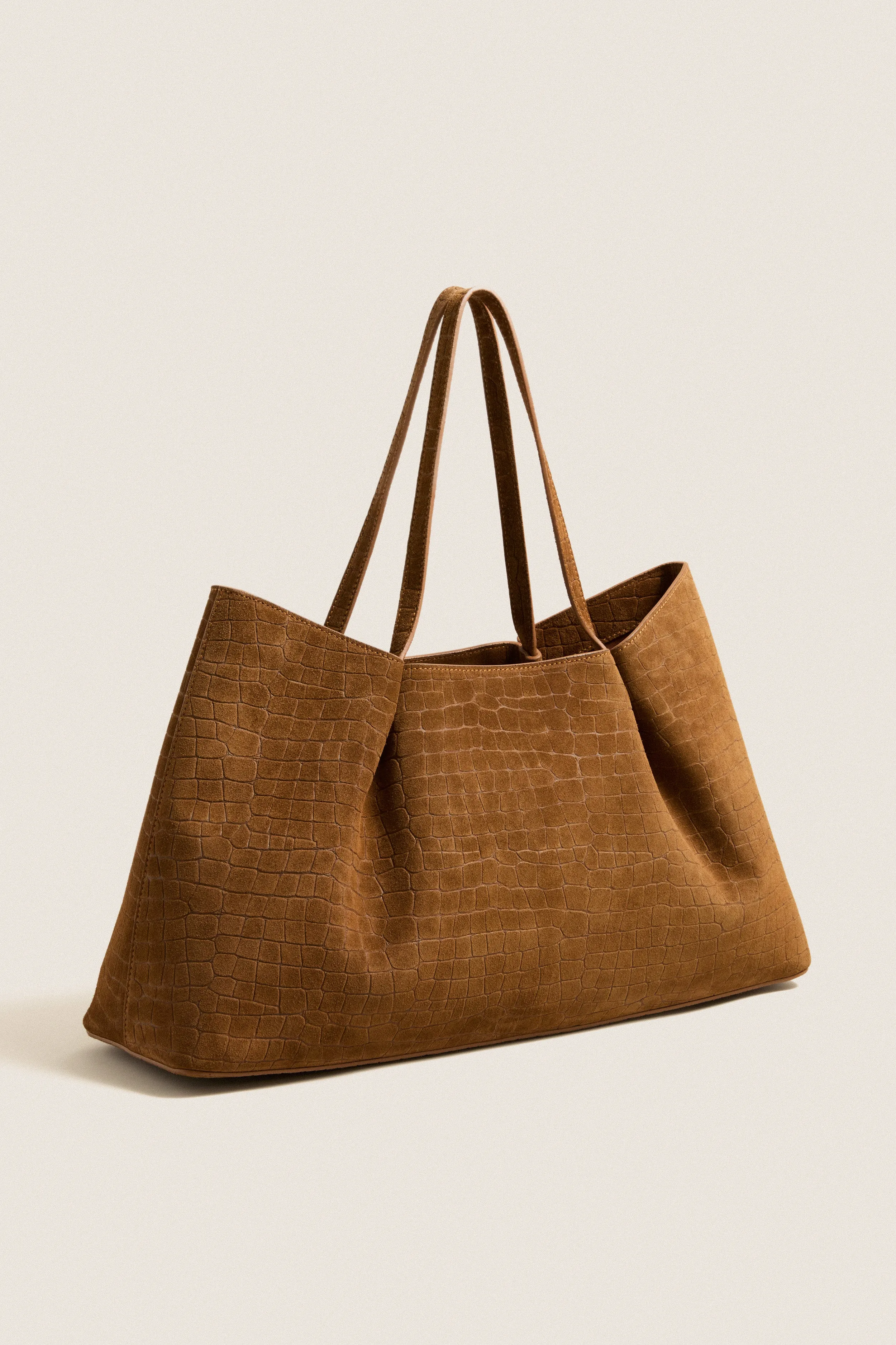 Cognac Croco Suede Dimple Tote sold by Tuckernuck product image thumbnail 5