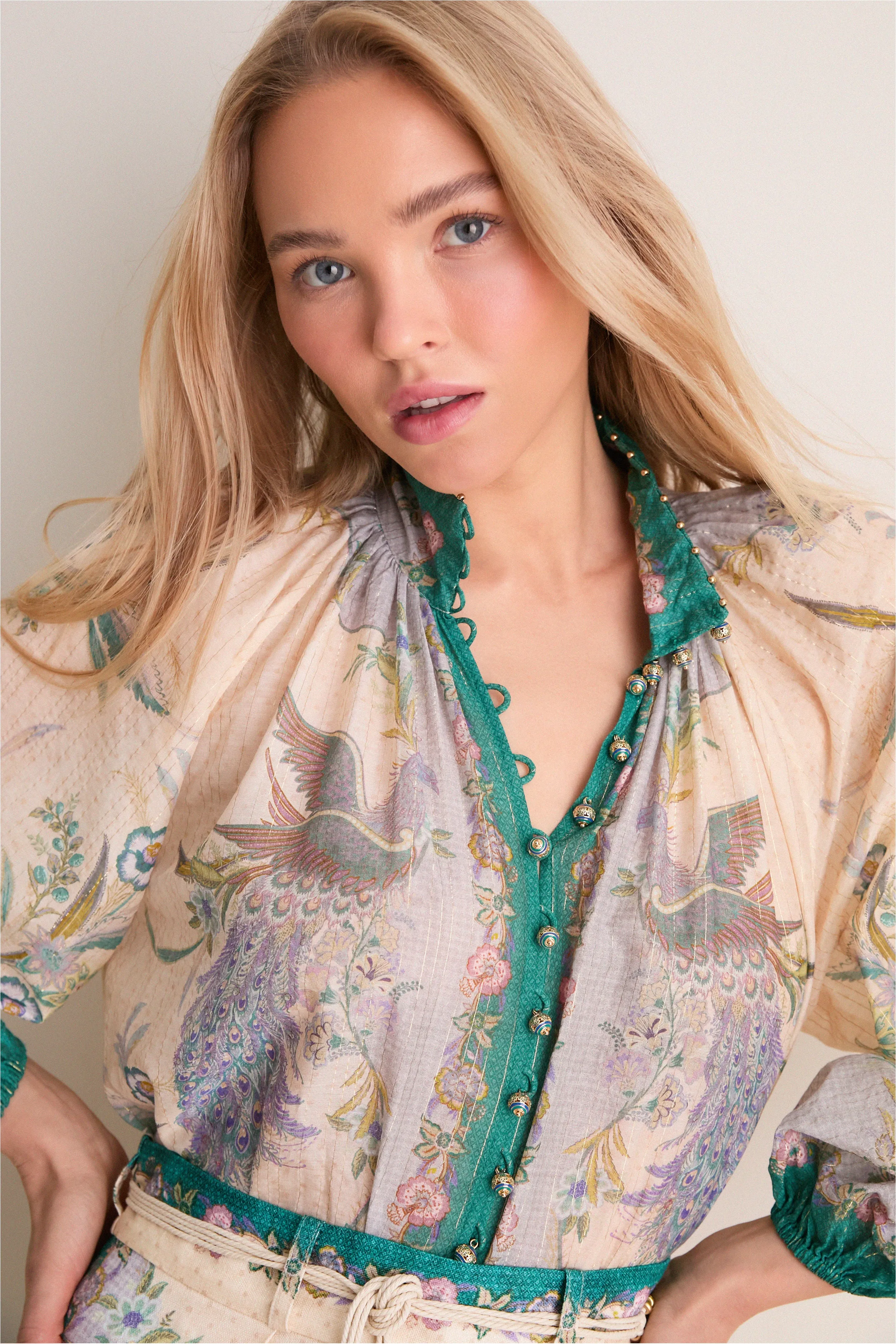 Cream Scarf Floral Indra Billow Blouse sold by Tuckernuck product image thumbnail 5