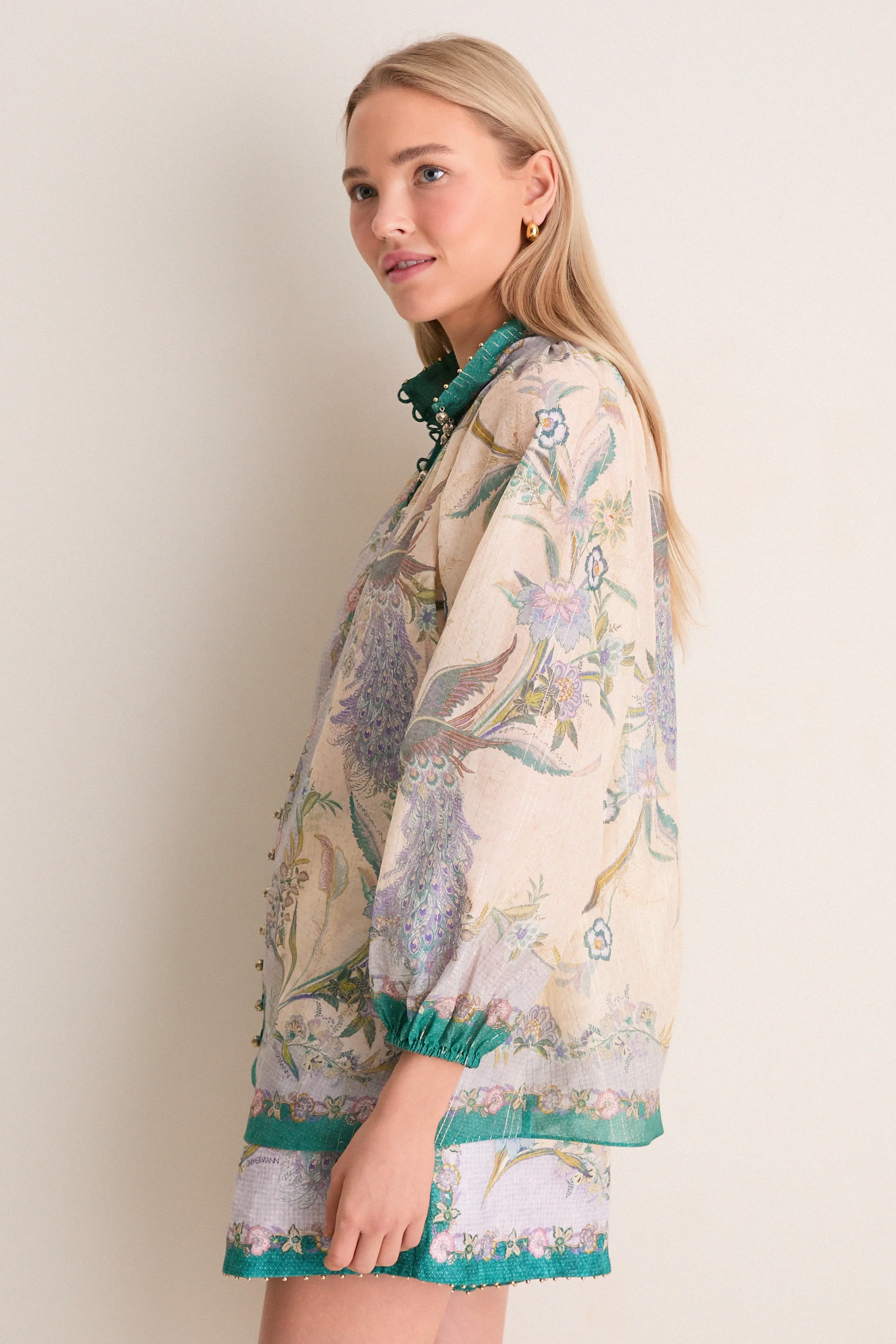 Cream Scarf Floral Indra Billow Blouse sold by Tuckernuck product image thumbnail 3