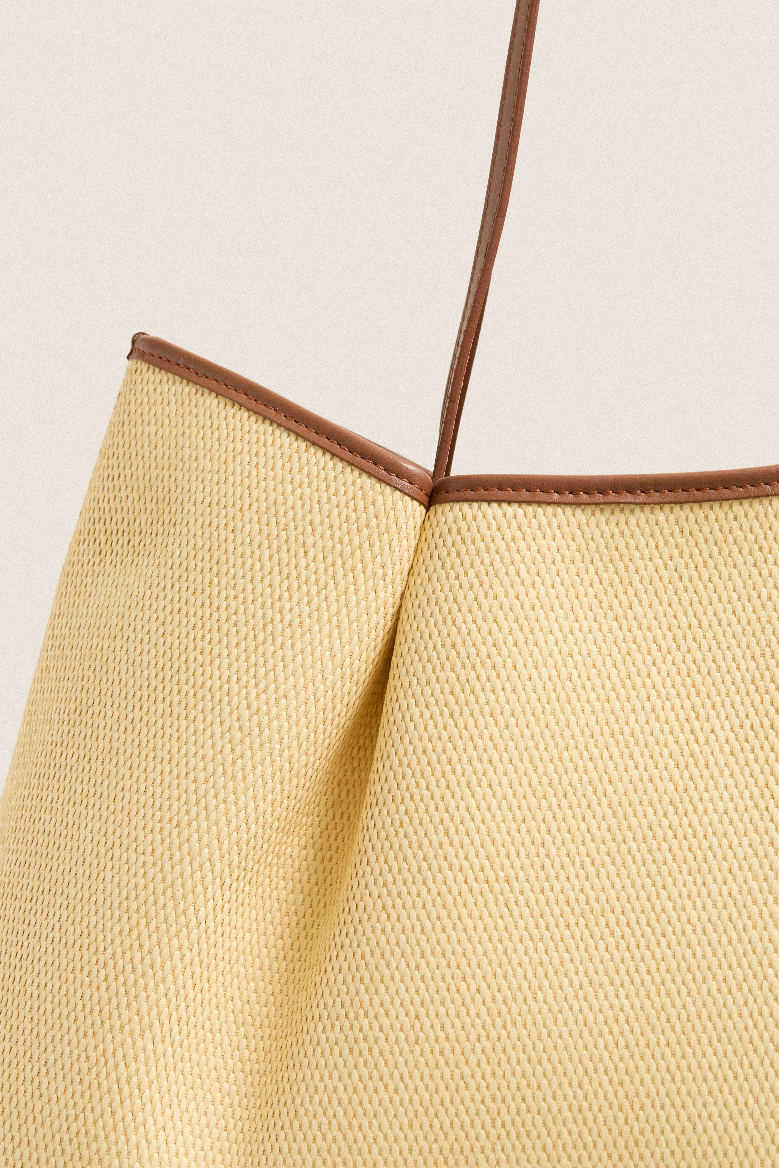 Natural and Cognac Raffia Dimple Tote sold by Tuckernuck product image thumbnail 5