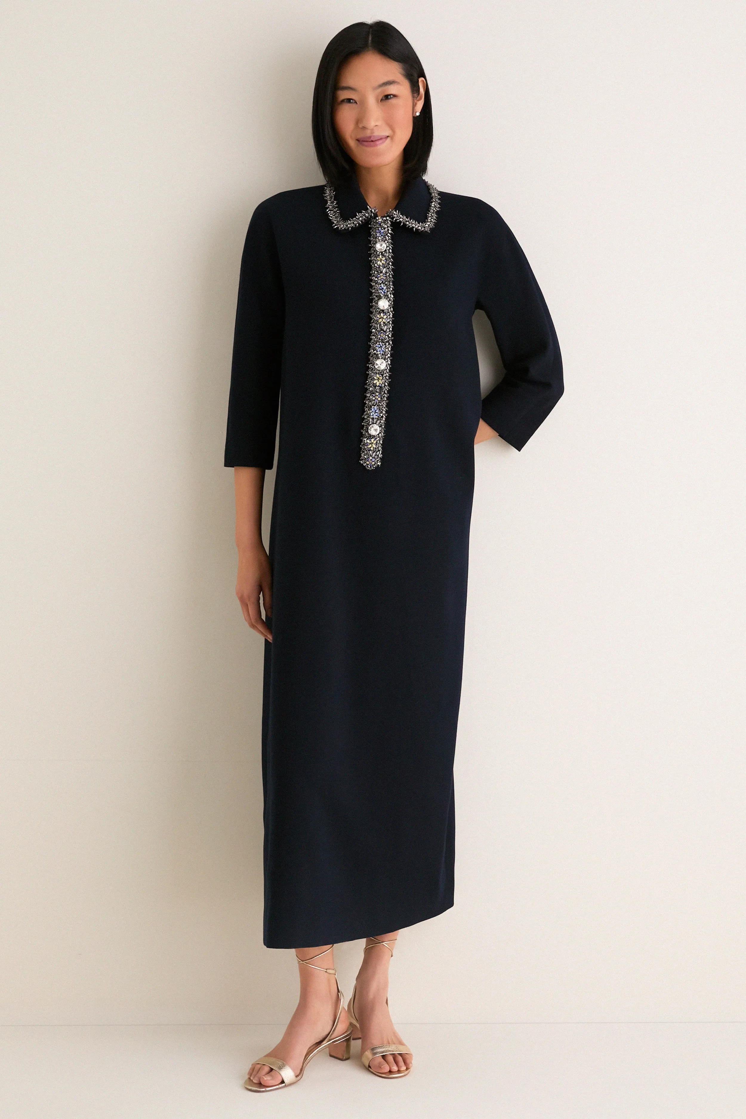 Navy Embellished Nicola Maxi Dress sold by Tuckernuck