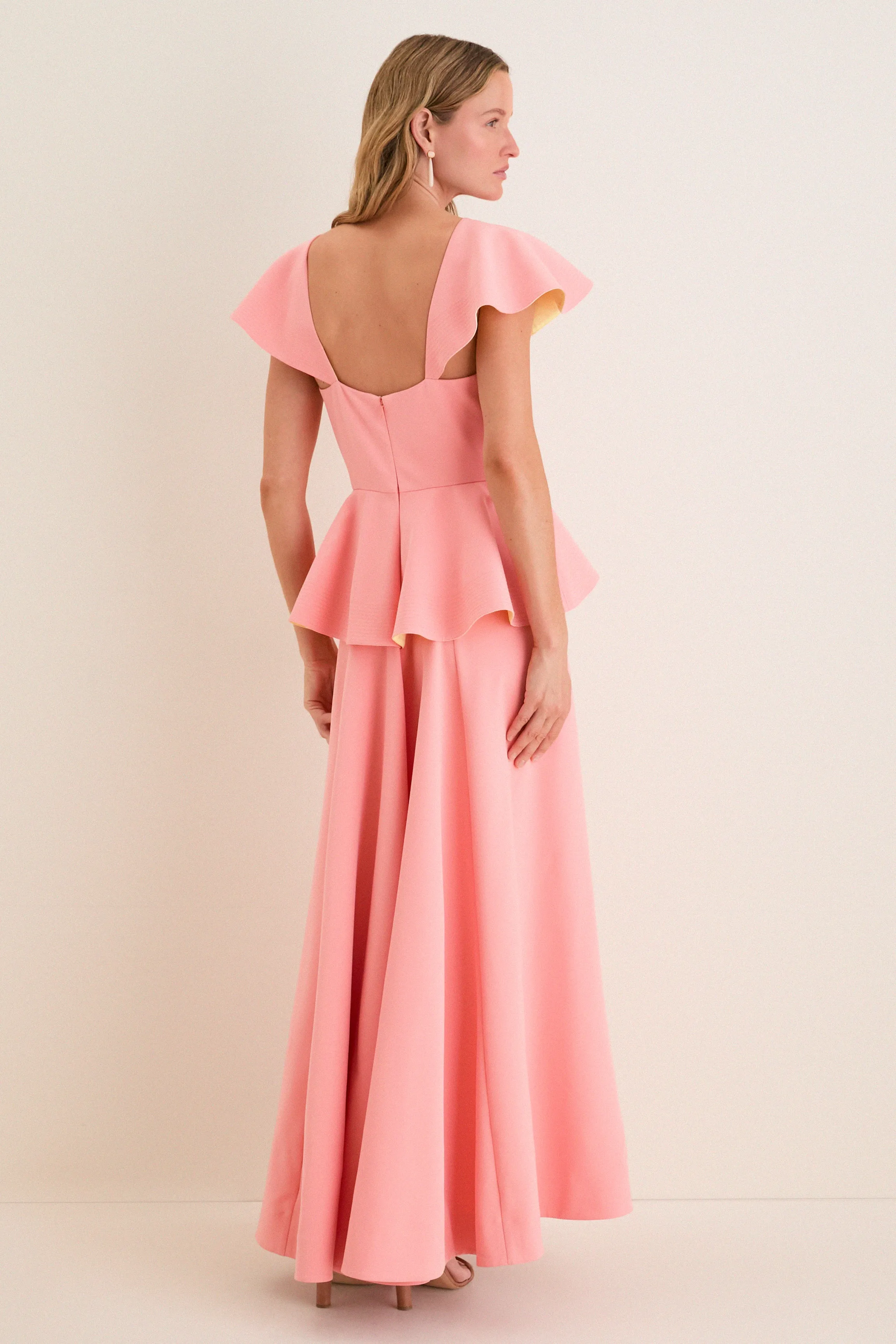 Melon Peplum Antoinette Gown sold by Tuckernuck product image thumbnail 4