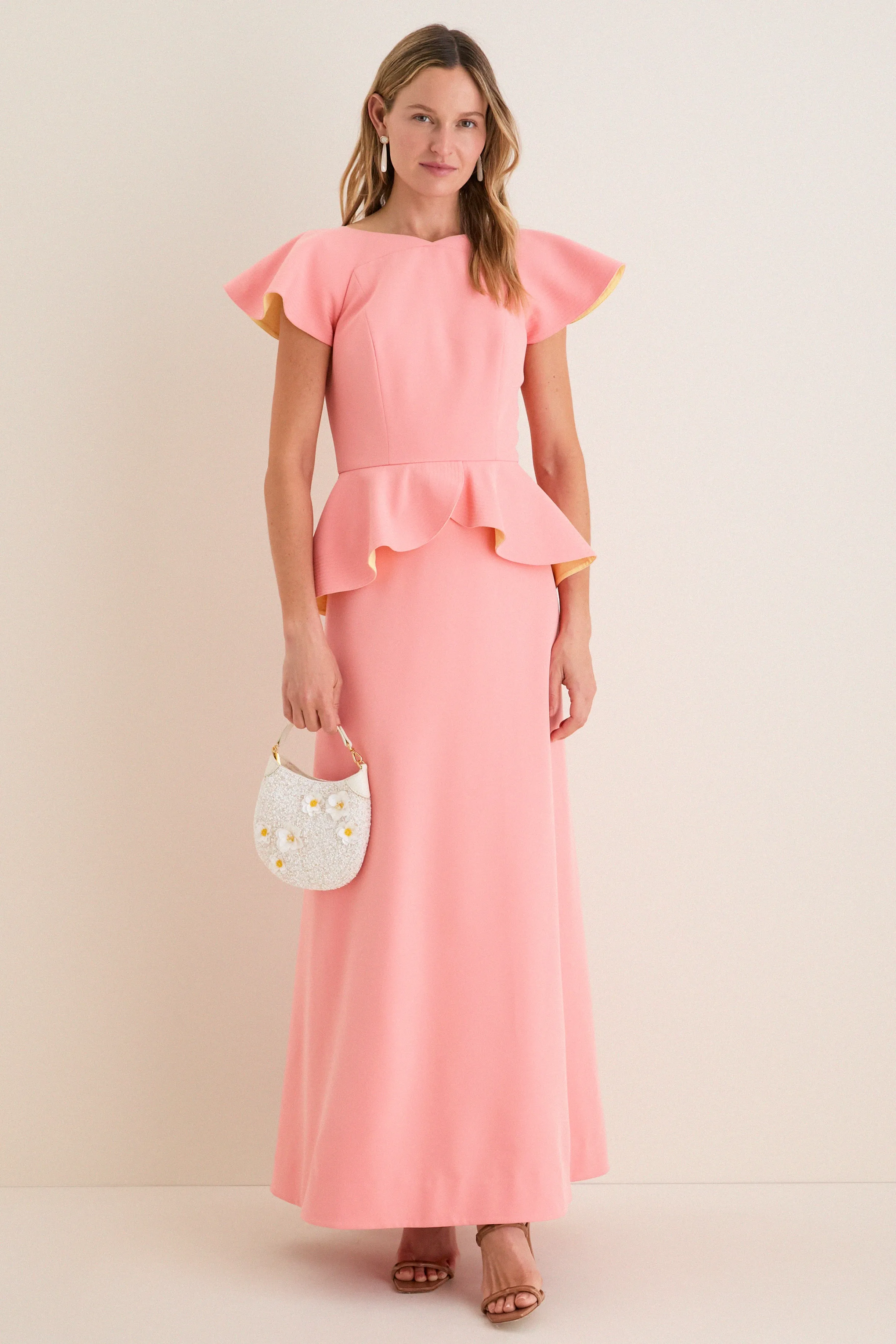 Melon Peplum Antoinette Gown sold by Tuckernuck product image thumbnail 2