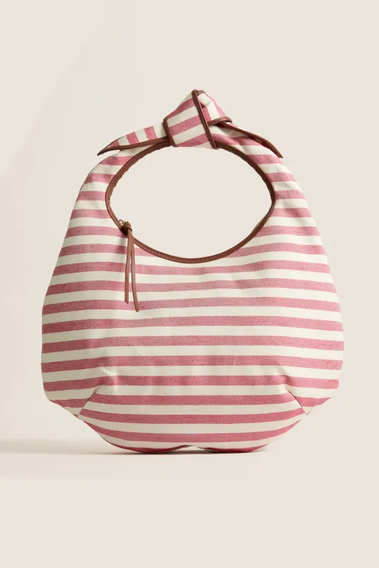 Tomato Stripe Josie Knot Bag made by Poolside