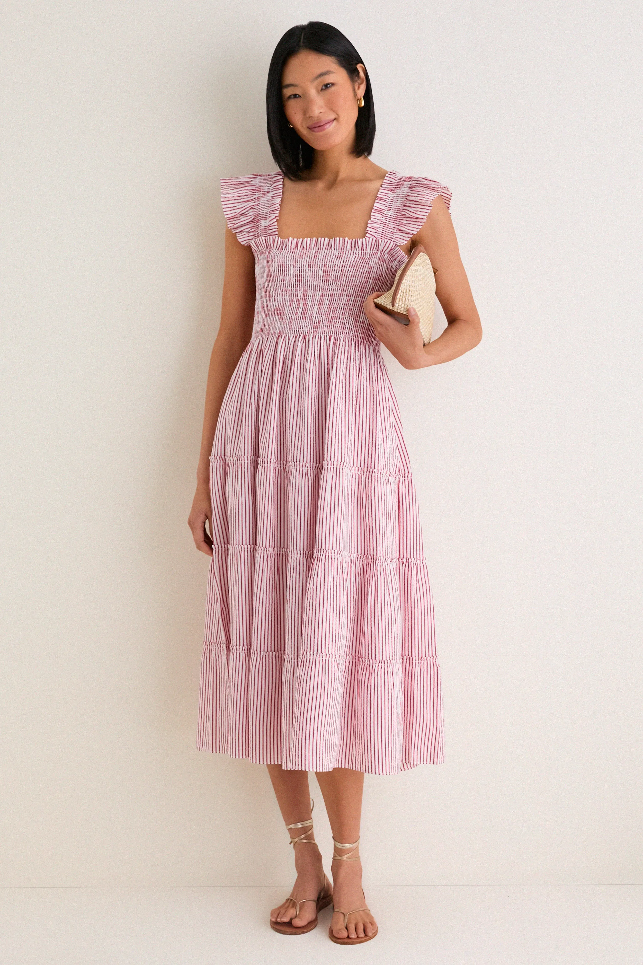Red Ticking Stripe Ellie Nap Dress sold by Tuckernuck product image thumbnail 2