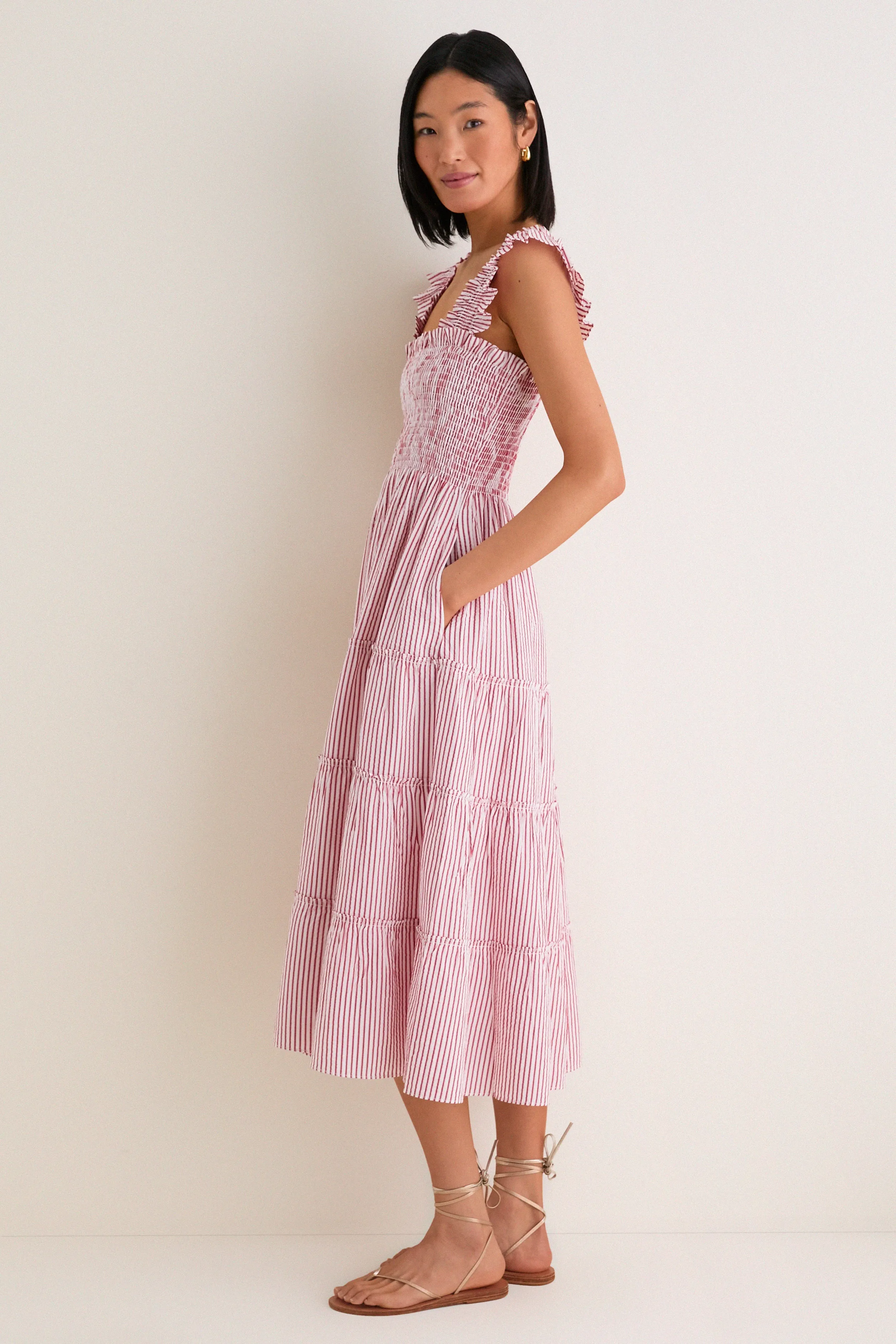 Red Ticking Stripe Ellie Nap Dress sold by Tuckernuck product image thumbnail 3